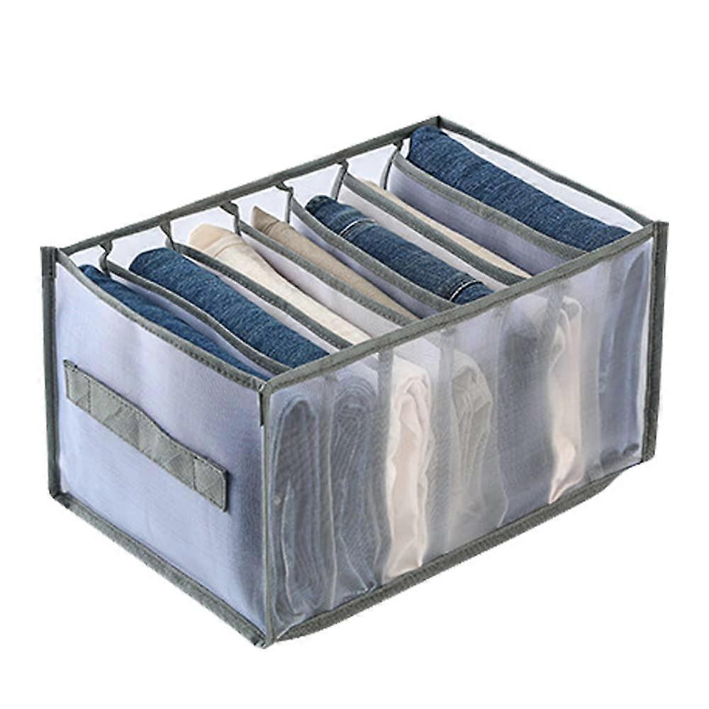 Clothes Organizer with 7 Compartments Storage Drawer Dividers with Handle