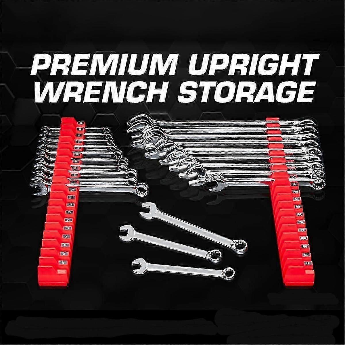2Set Tool Spanner Storage Organize, Magnetic Wrench Storage Holder,Wrench Storage Bracket