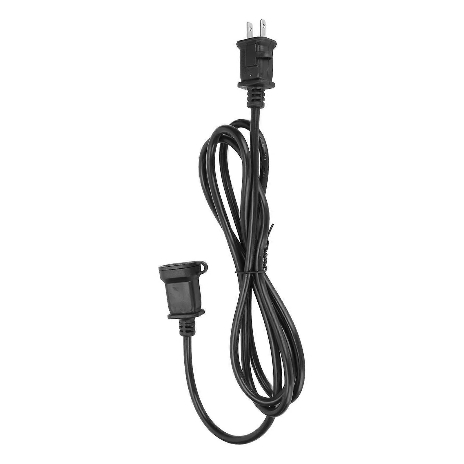 US Power Extension Cable with Fuse and Waterproof Cover, 2-Prong Male/Female AC Power Cord for NEMA 1-15P to NEMA 1-15R