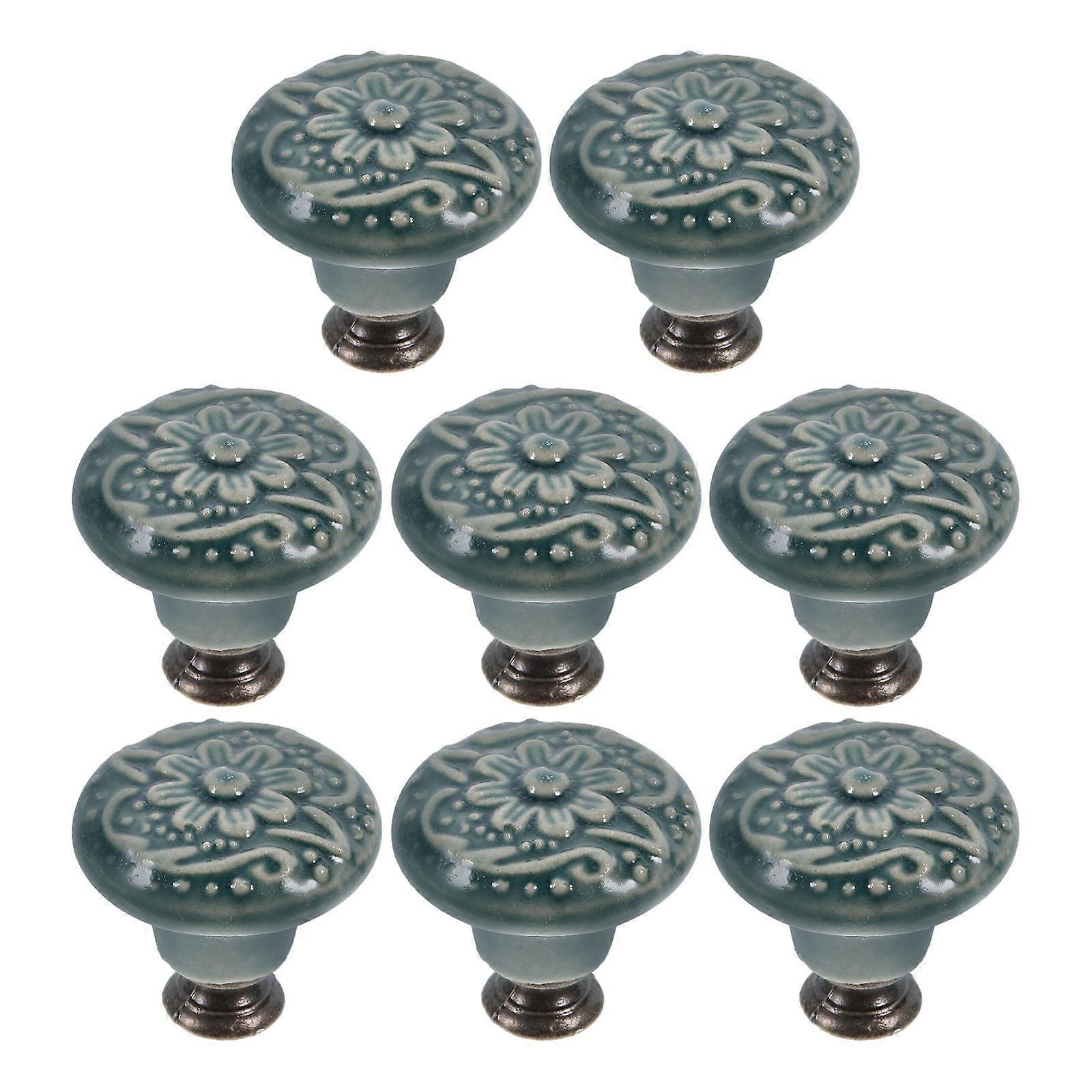 Ceramic Knob Cabinet Drawer Furniture Pulling Handle Assorted Home Use 8Pcs