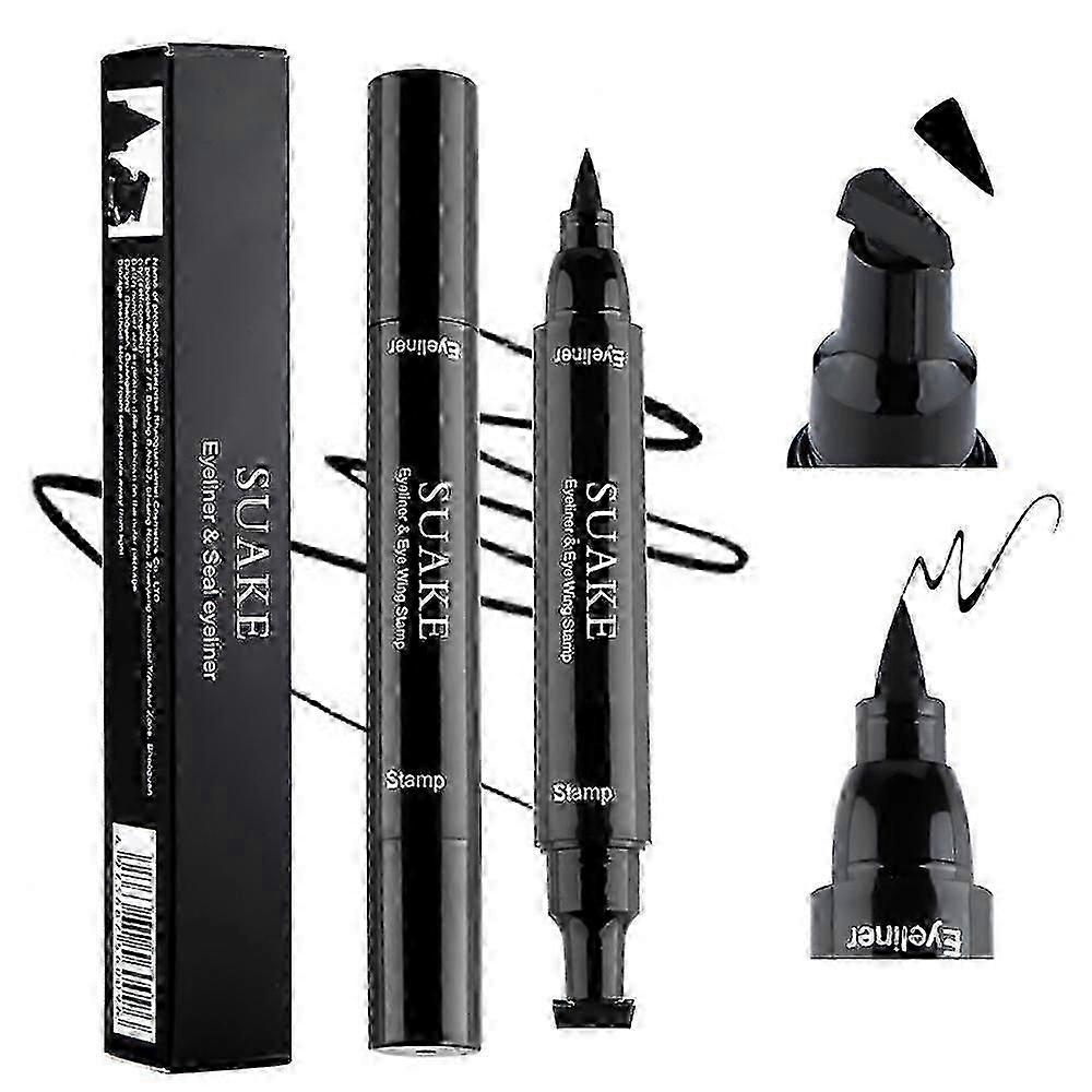 Quick-Drying Non-Staining Double-Ended Eyeliner Waterproof Fork Tip Eyeliner