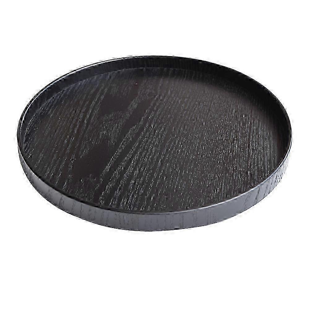 1Pc Wooden Round Storage Tray Simple Fruit Holder Practical Home Use