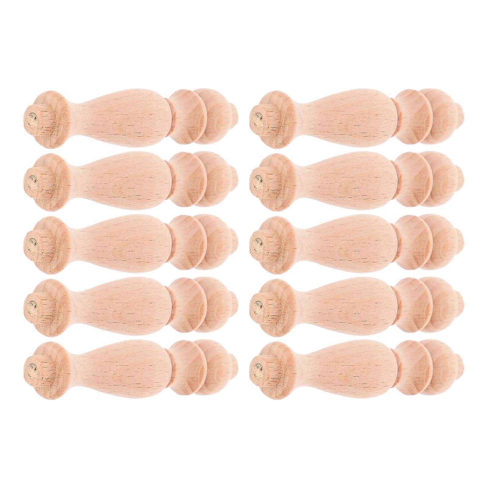 未完成の無垢材スピンドル DIY プロジェクト、ホームデコレーション家具、ワインキャビネット手すり子のクラフト用 10 個入りパック