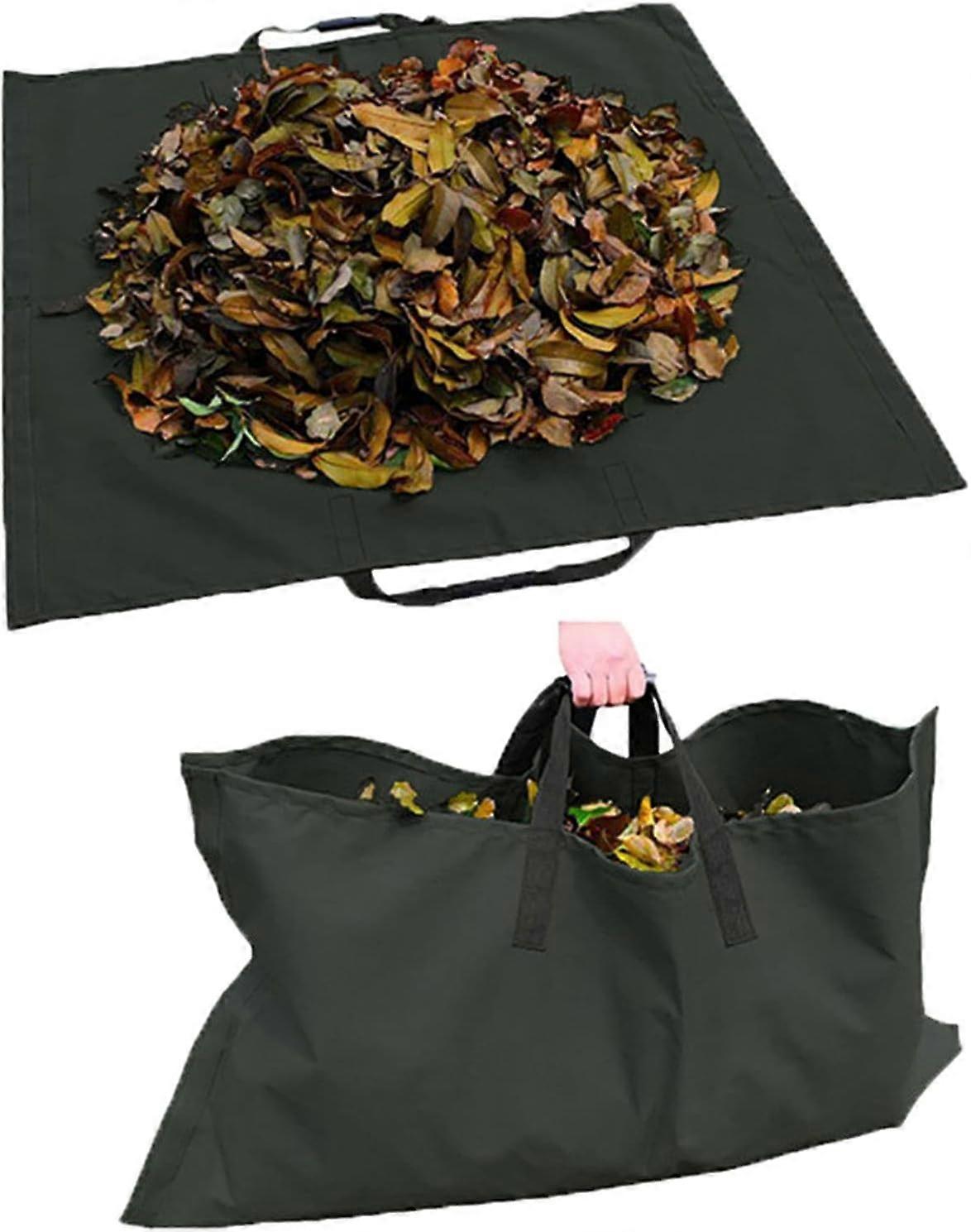 Foldable Garden Garbage Bag 2 in 1 Durable Reusable Waterproof Oxford Cloth Leaf Grass Garbage Bag