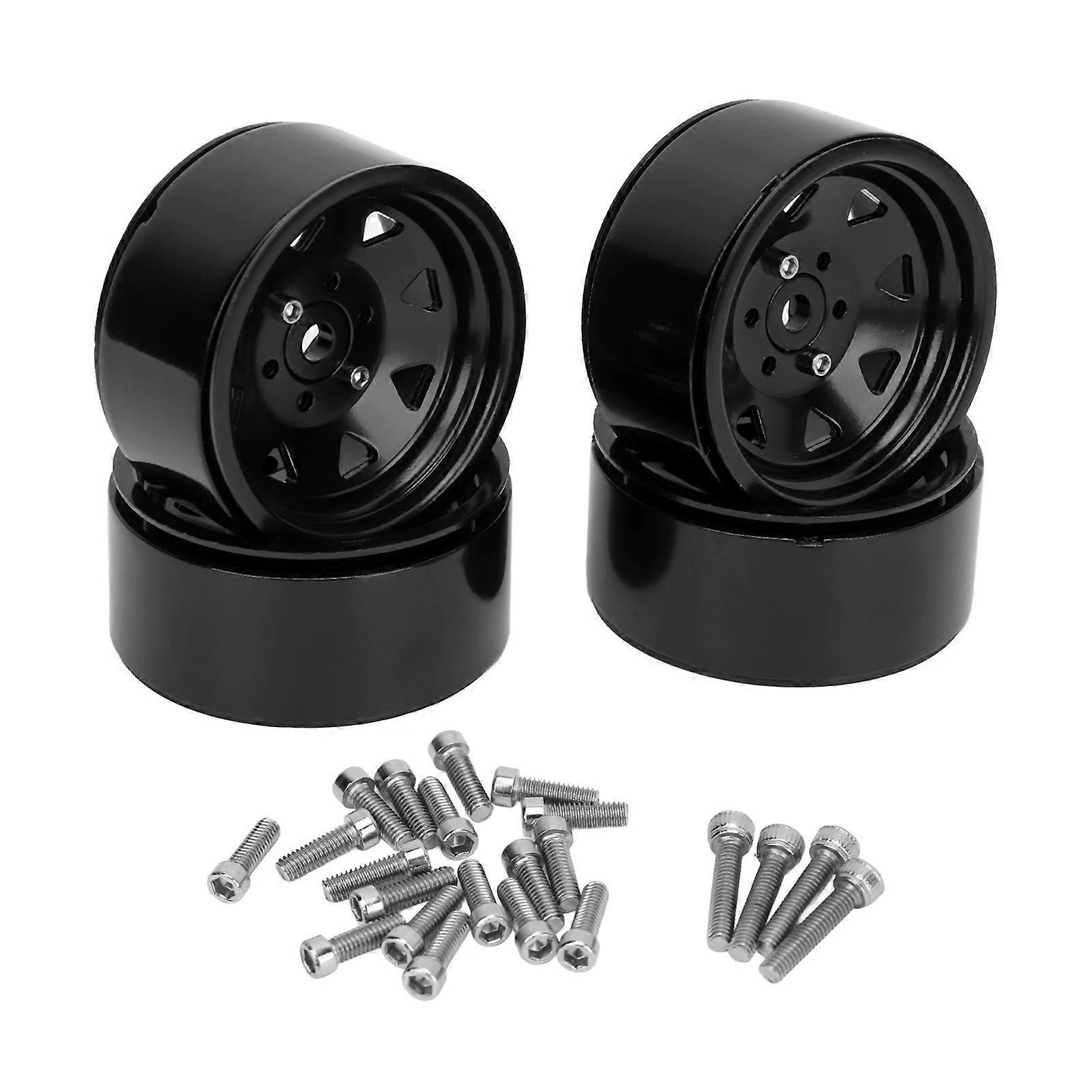 4 قطع 1.9 بوصة RC جنوط يونيفرسال فيت دعم قوي 8 مكبرات صوت مجموعة حافة العجلات ل Axial SCX10 SCX10 II SCX10 III أسود