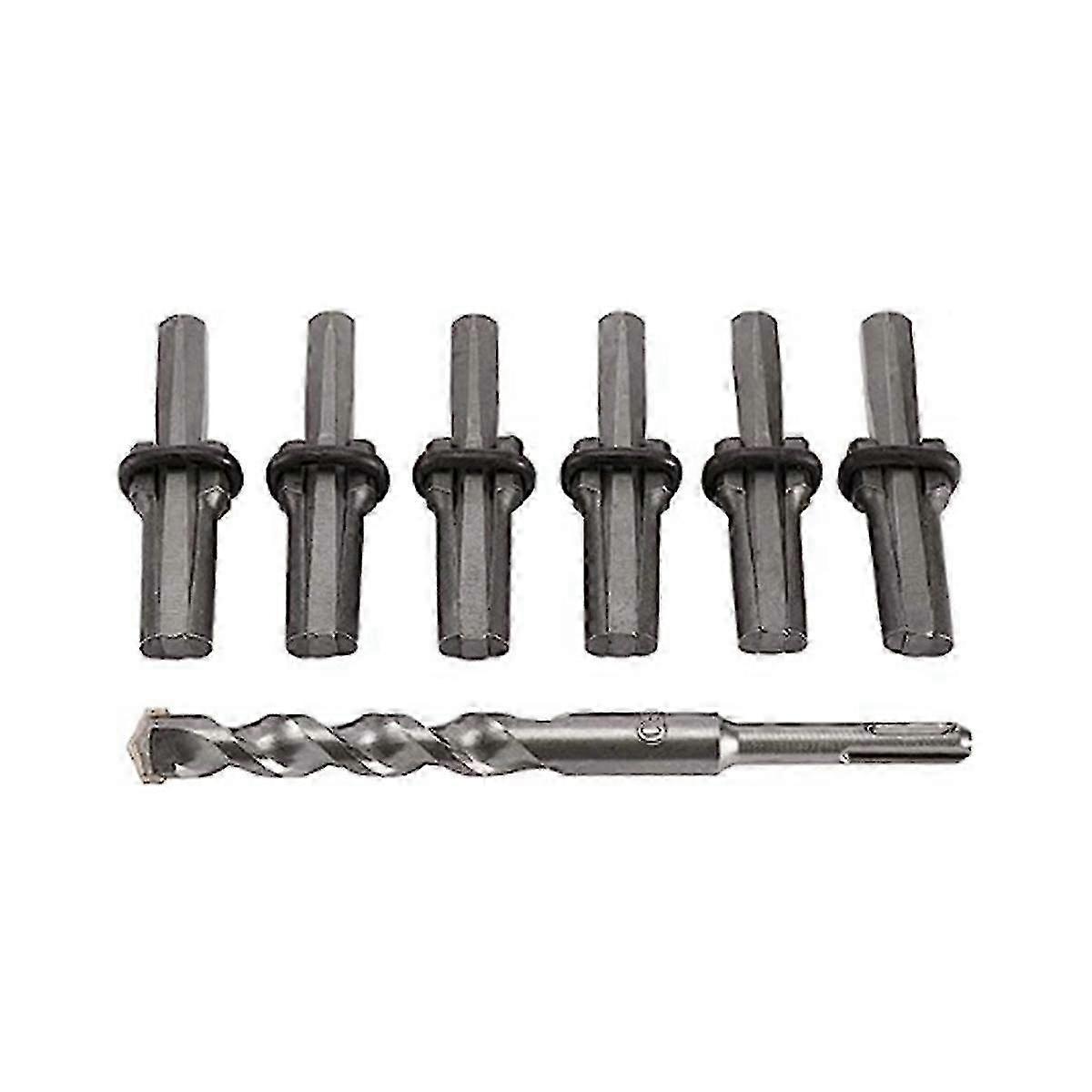 Stone Splitter Kit with Drill Bit for Granite Rock Concrete - Silver