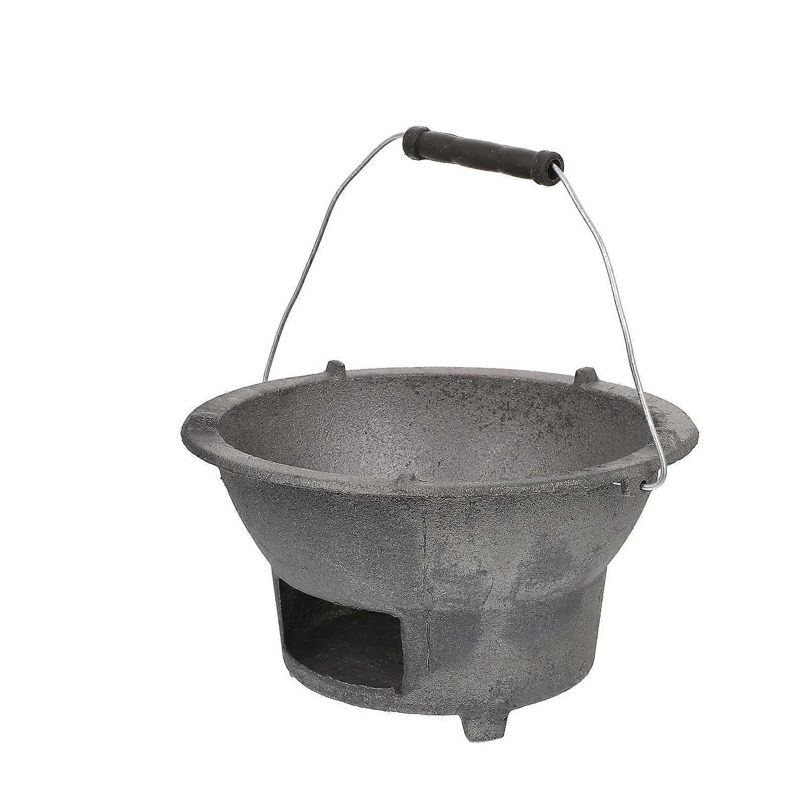 Small Tabletop Charcoal Grill for Camping, Durable Iron BBQ Cooker with Fast Heating Design