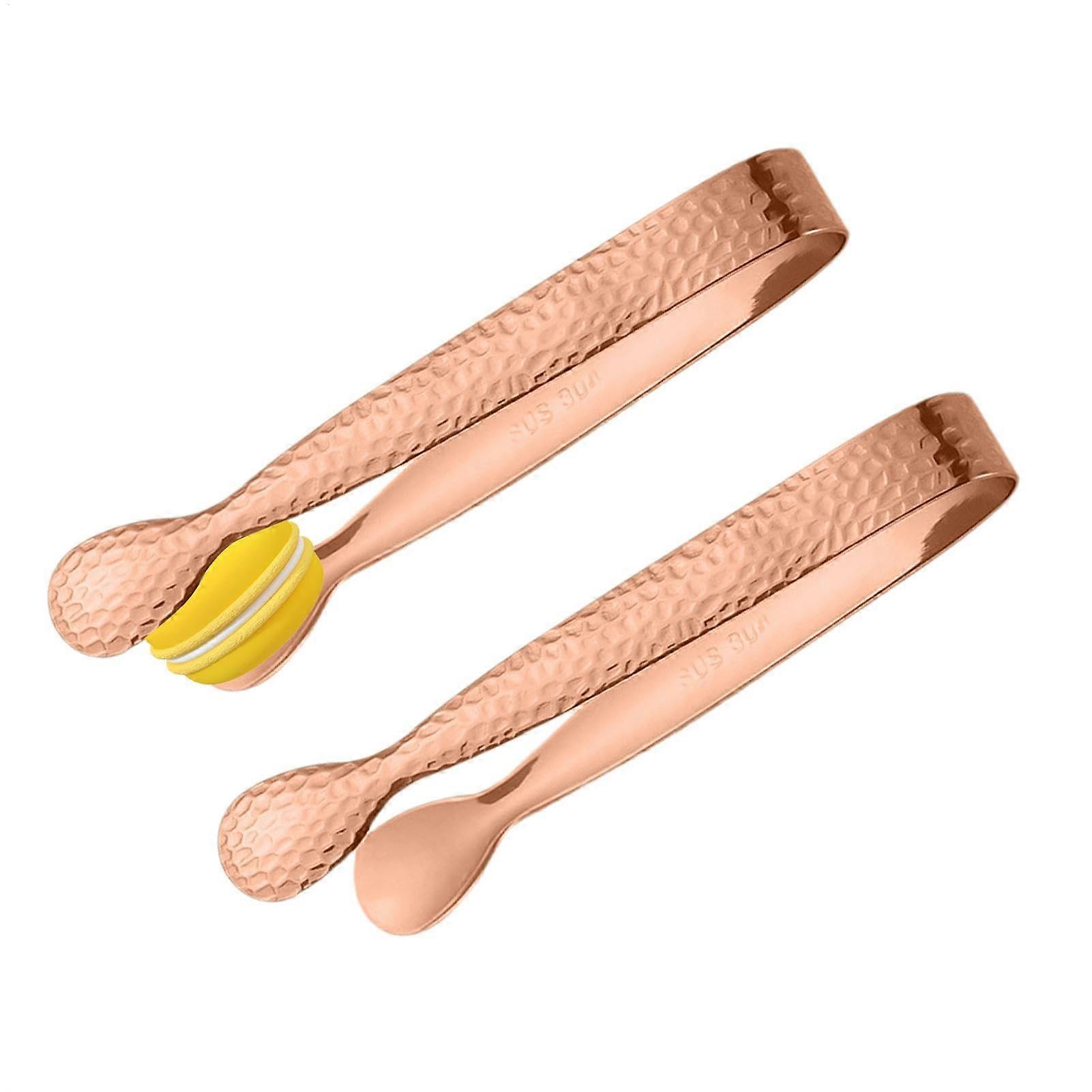 Ice Tongs  4.3 in Sugar Language  Stainless Steel Tiny Tongs for Appetizers  Set of 2 Rose Gold