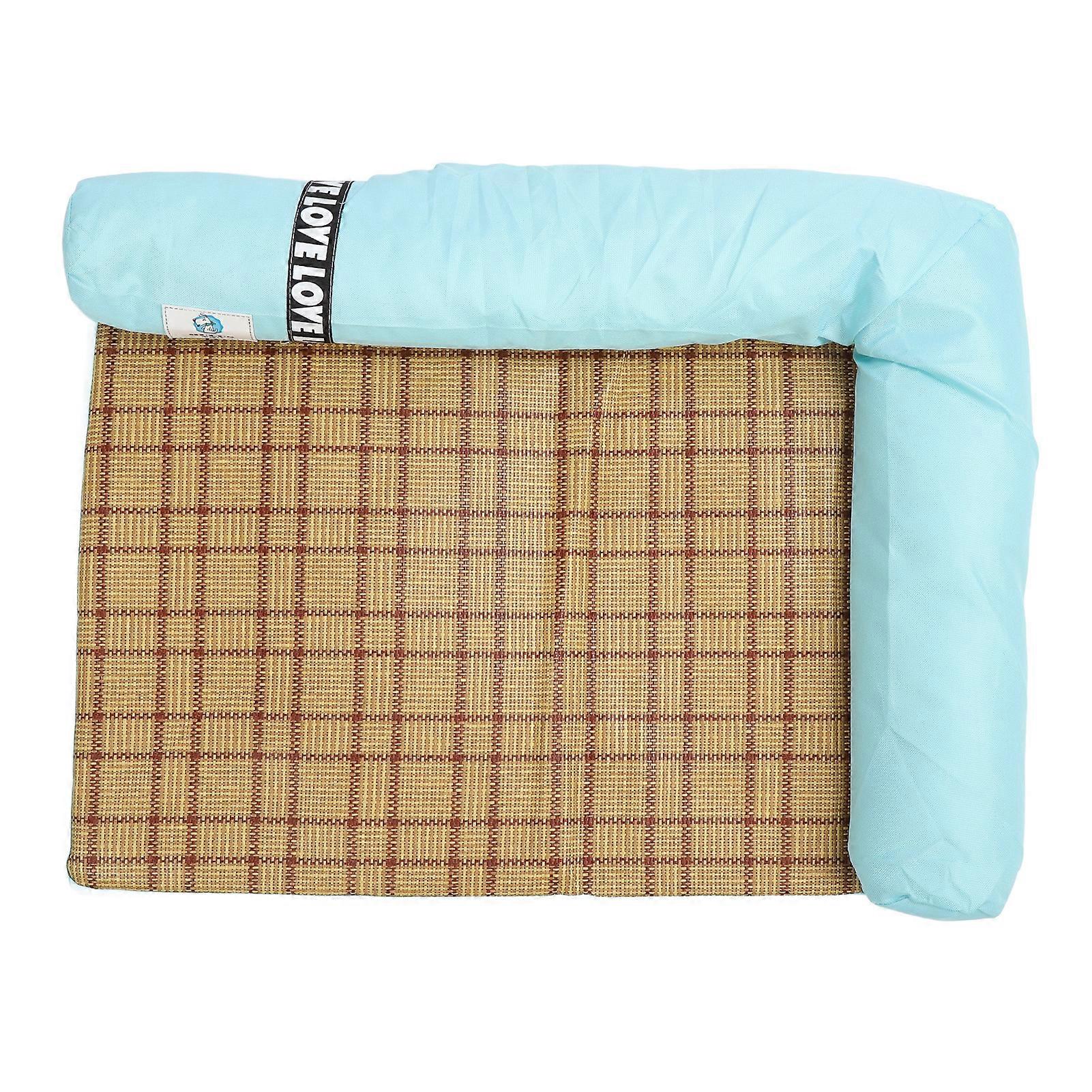 Dog Cooling Bed Portable Sturdy Comfortable Summer Cat Dog Sleeping Mat Bed for Home Vehicle Blue