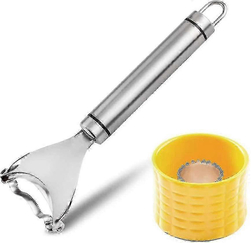 Corn Slicer Peeler, Thresher Corn Stripper Tool, Kitchen Cob Kerneler Cutter Stripper (grid)--