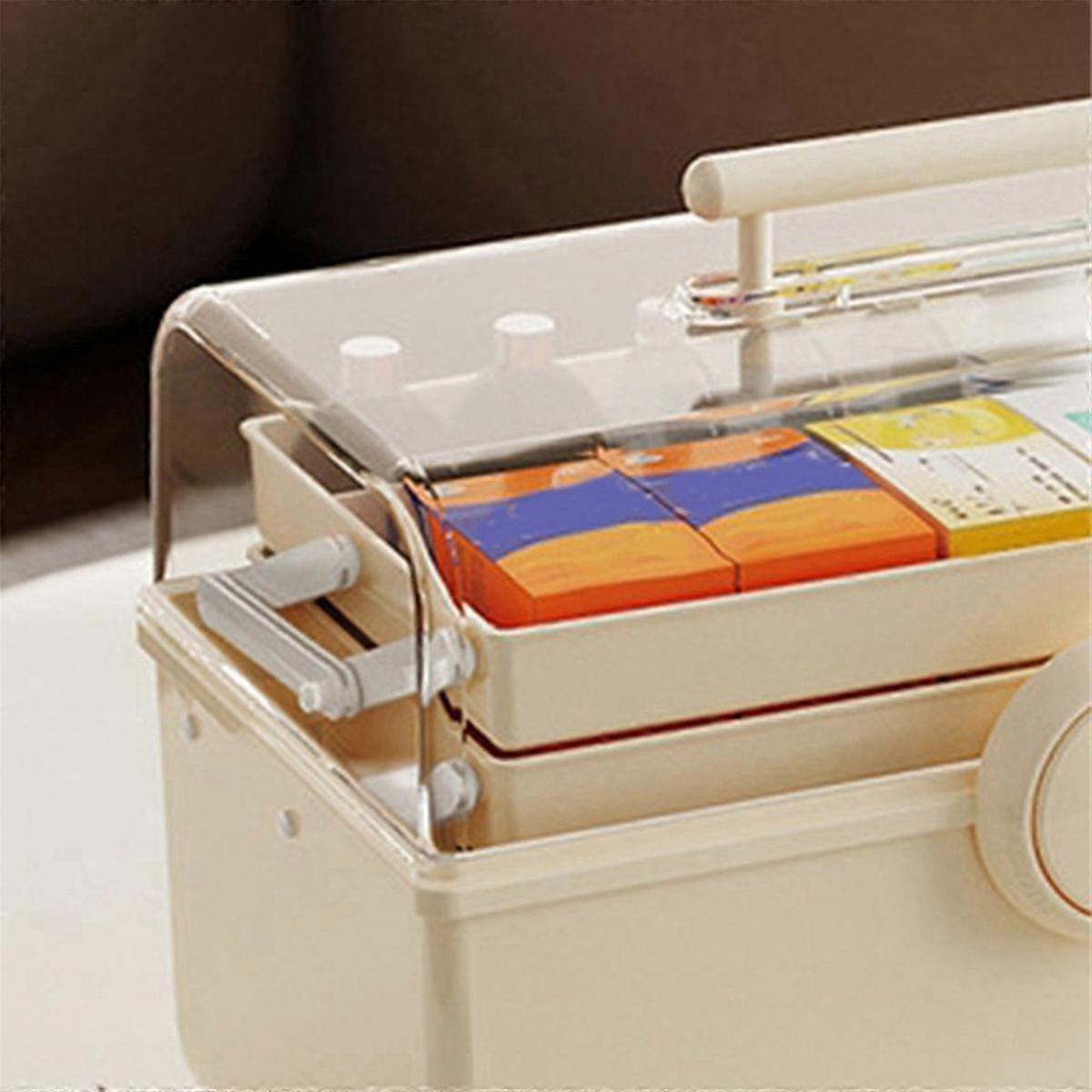 Portable Multi-Functional Home Medicine Box - 3 Layer Kit for Household Use 19x35x23cm
