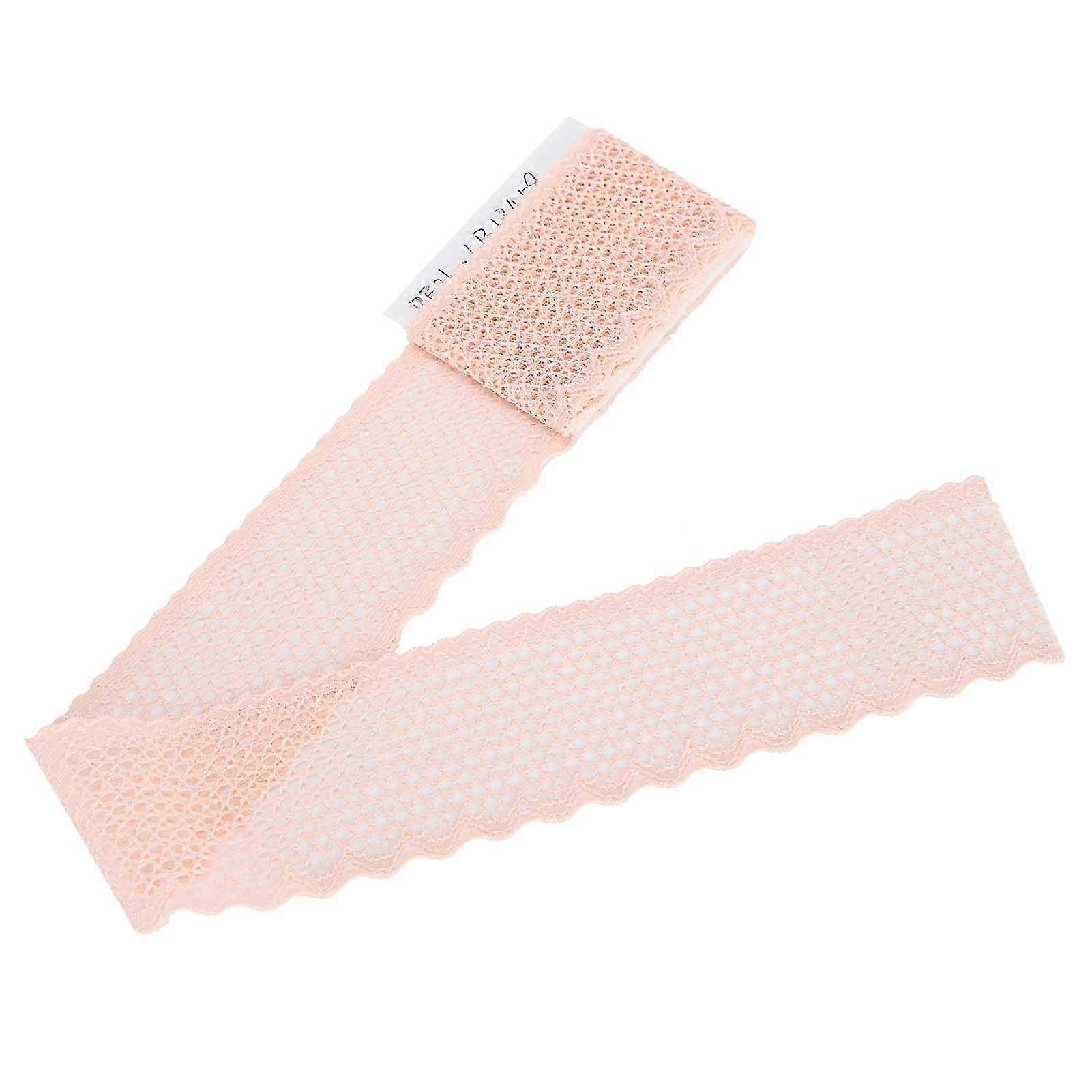 Light Pink Lace Ribbon Grid Pattern for DIY Crafts, 10 Yards, 4cm Width