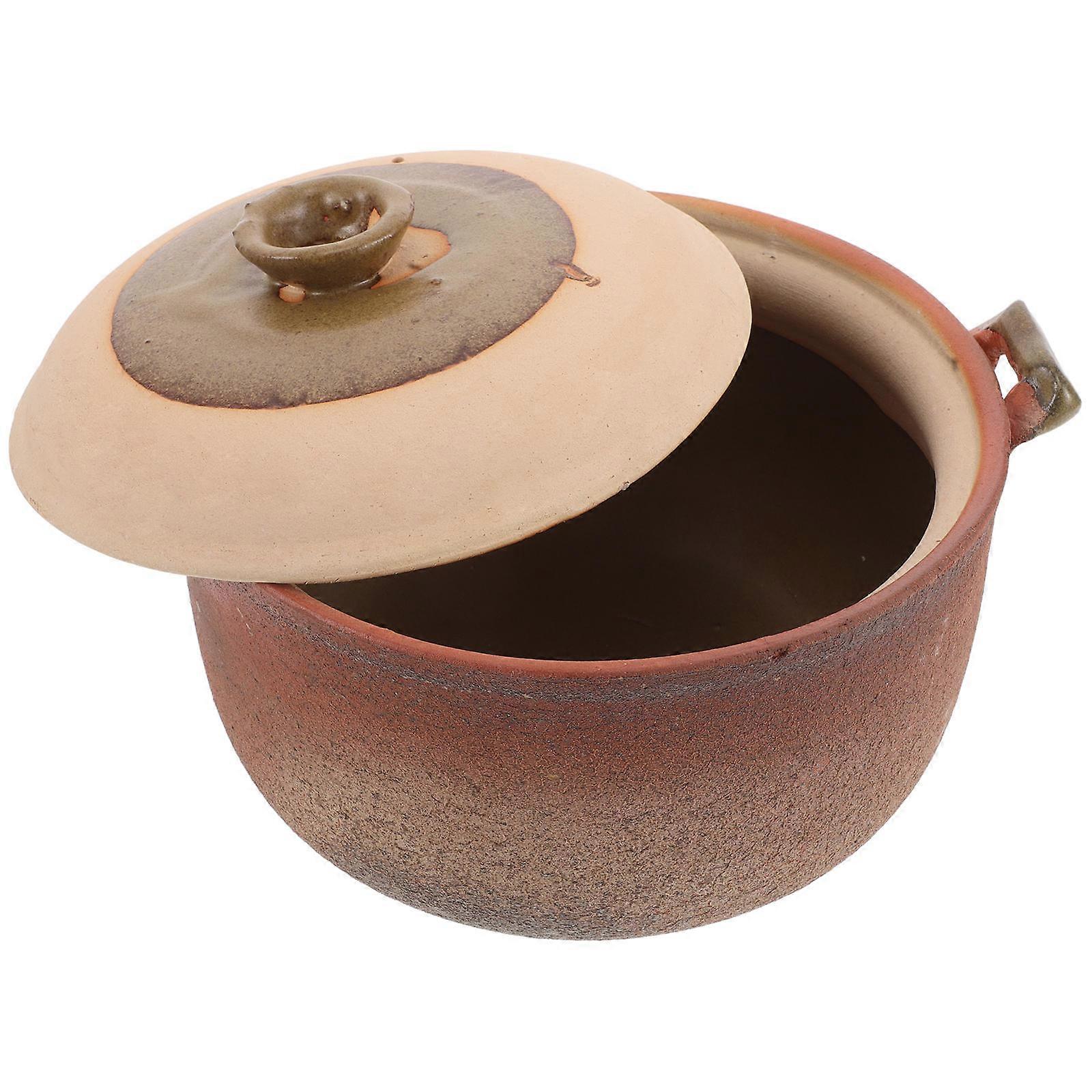 Terracotta Pots for Cooking Clay Pot with Handle for Stews