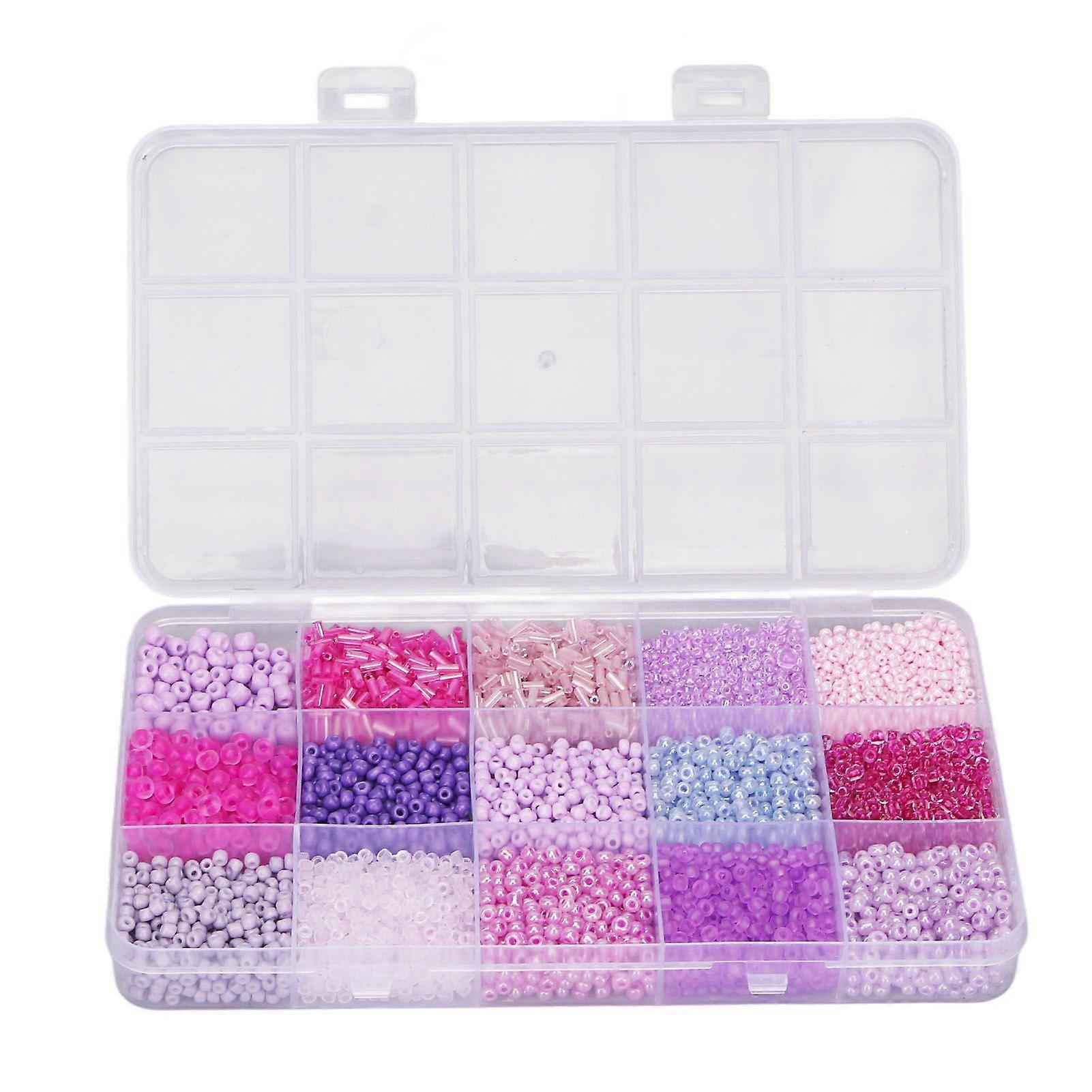 2025 Latest Model  Glass Seed Beads 15 Compartments Sorted Storage Plastic Box