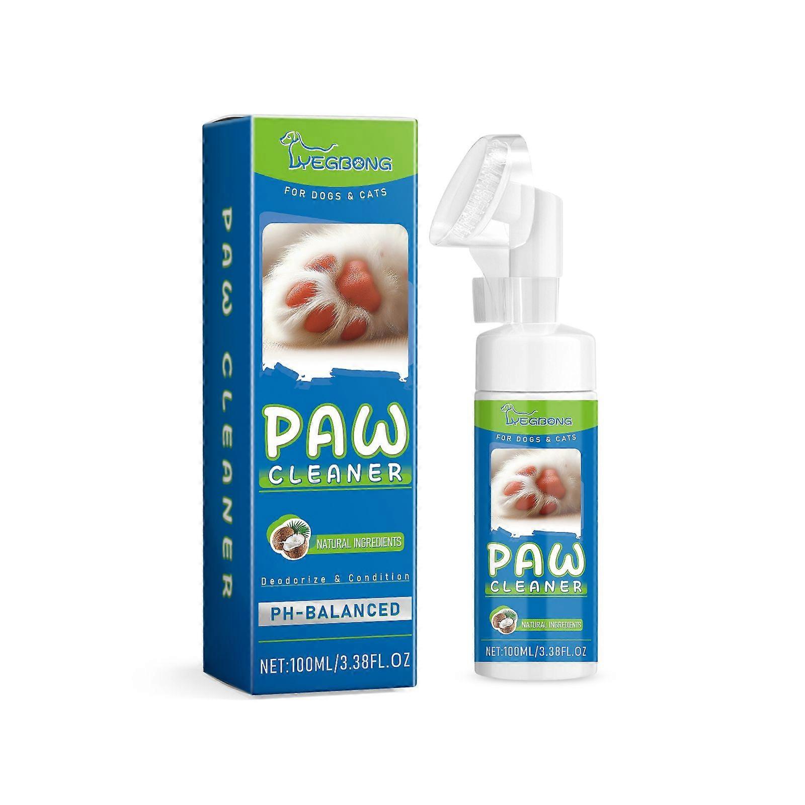 Jemný penový čistič nôh pre psov a mačky Hĺbkové čistenie a hydratácia labiek, 100ml
