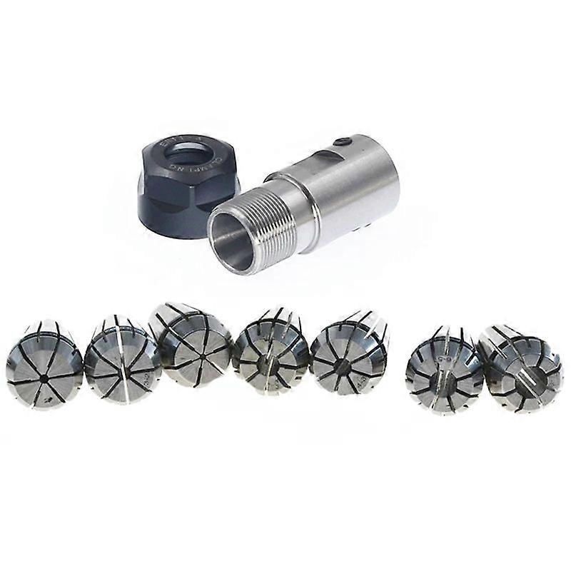1Set C25 ER20 10mm +7Pcs 3 -12mm Collet Chuck Motor Shaft Extension Rod Spindle Collet Lathe Tools Holder