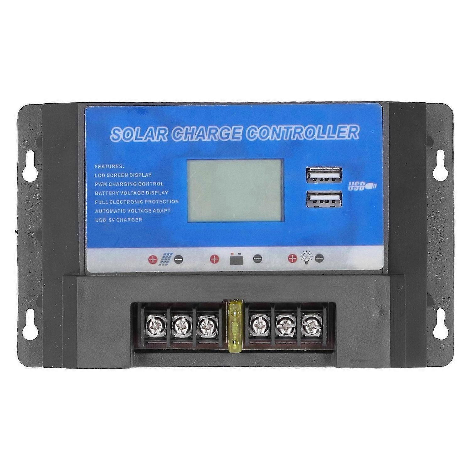 Solar Charge Controller LCD Display Dual Usb Interface Durable Solar Panel PV Regulator30A
