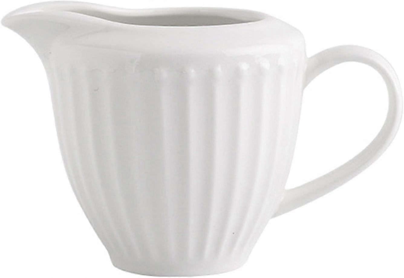 Ceramic Sugar Bowl with Lid and Milk Jug, Coffee Serving Set White