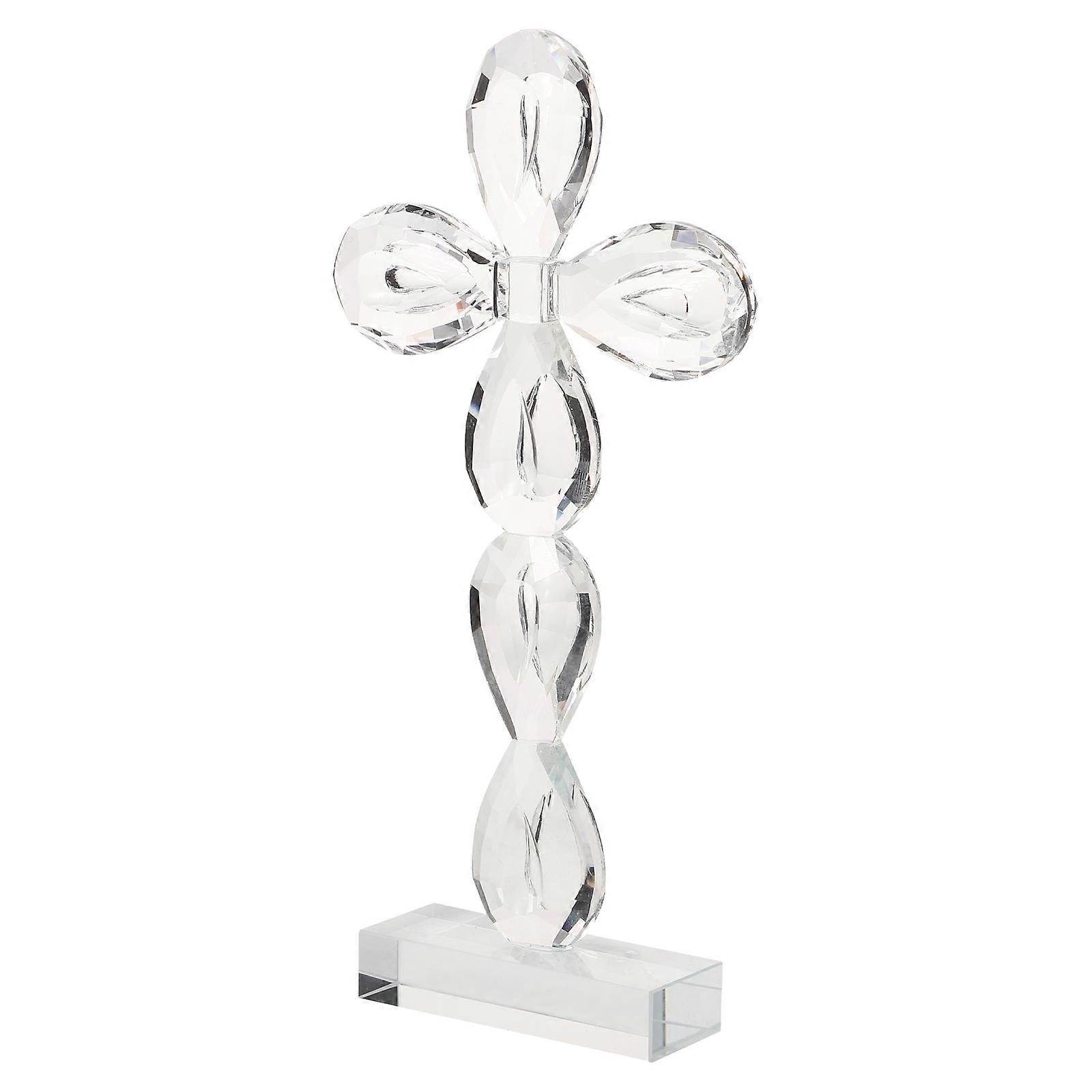 Crystal Table Adornment Religious Symbol Ornaments 1Set Hand-Polished Transparent Suitable For Homeowners Believers