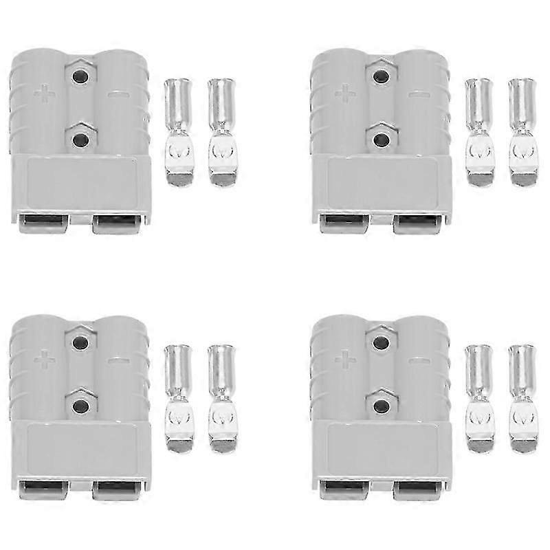 4X for Anderson Style Plug Connectors 50A 600V 6-12AWG AC/DC Power Tool for 6AWG Plated Solid Terminals Plugs Gray