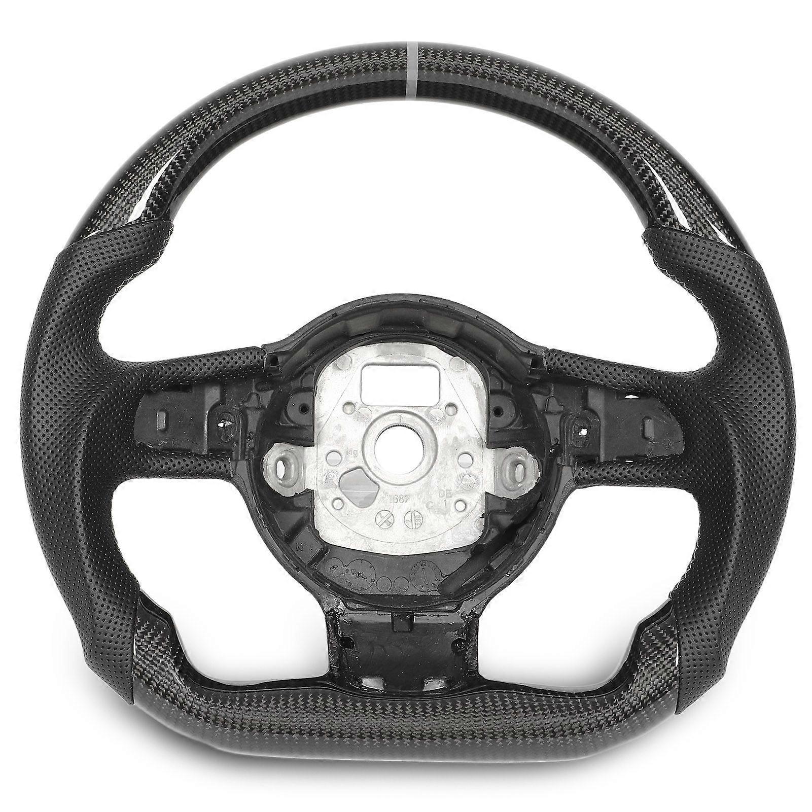 Custom Carbon Fiber Steering Wheel Perforated Leather for TT TTRS 8J MK2 R8 MK1 2007 to 2015