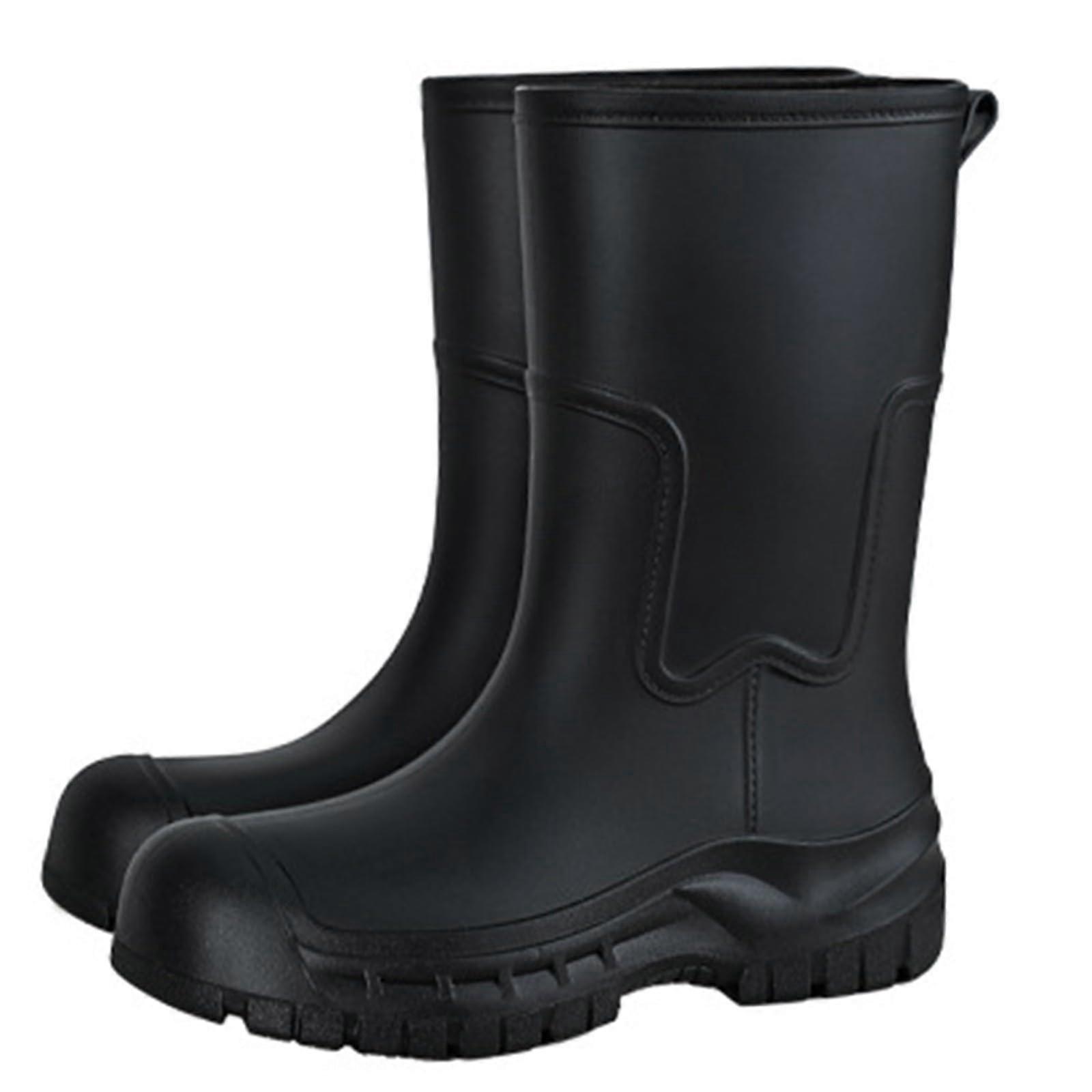 Women's rain boots, calf, waterproof, slipresistant, black.