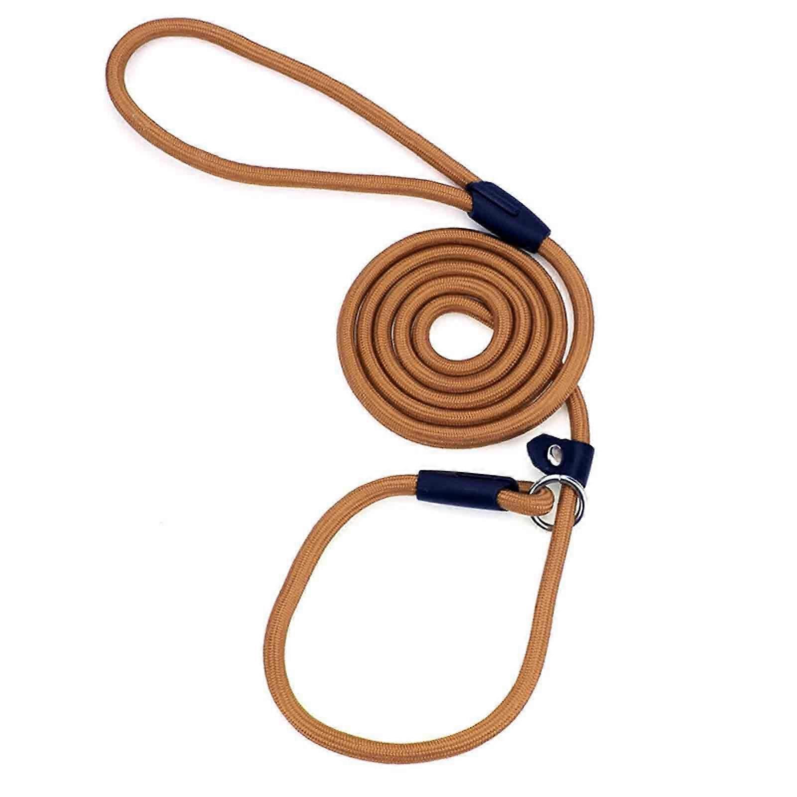 Dog leash, chest harness for small dogs, lightweight, durable nylon, adjustable size, brown 135cm