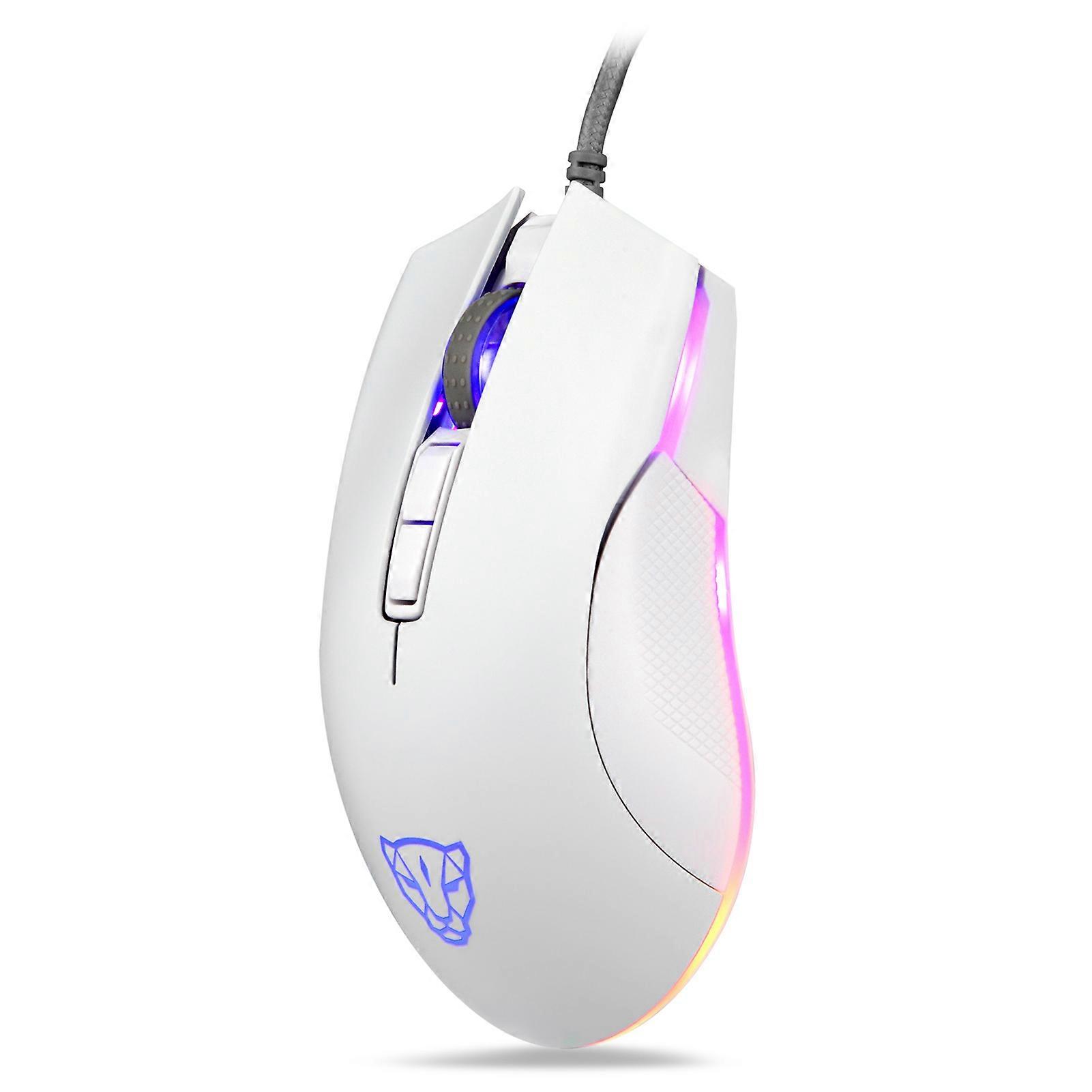 Motospeed V70 USB Wired Gaming Mouse RGB Mouse Ergonomic Design 8-gear Adjustable movement speed Wide Compatibility White