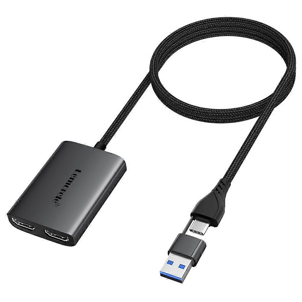 USB C to HDMI Dual Adapter, Thunderbolt 3 to HDMI Converter for MacBook, Dell, HP, etc. (MacOS MST Support)
