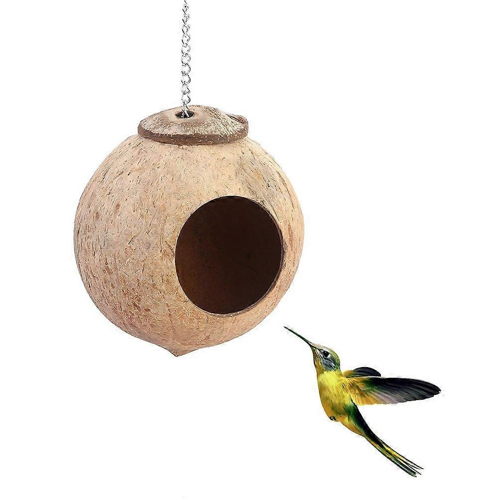 1PC Natural Coconut Shell Bird Nest Pet Bird Feeder Toy with 6cm Hole