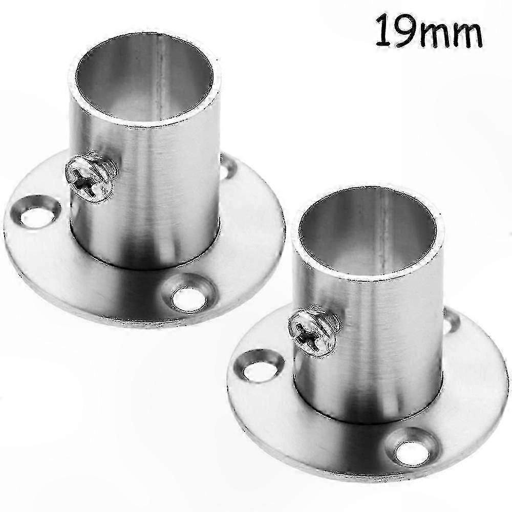 Stainless Steel Pipe Flange Socket Rod Holder Mounting Bracket Pair
