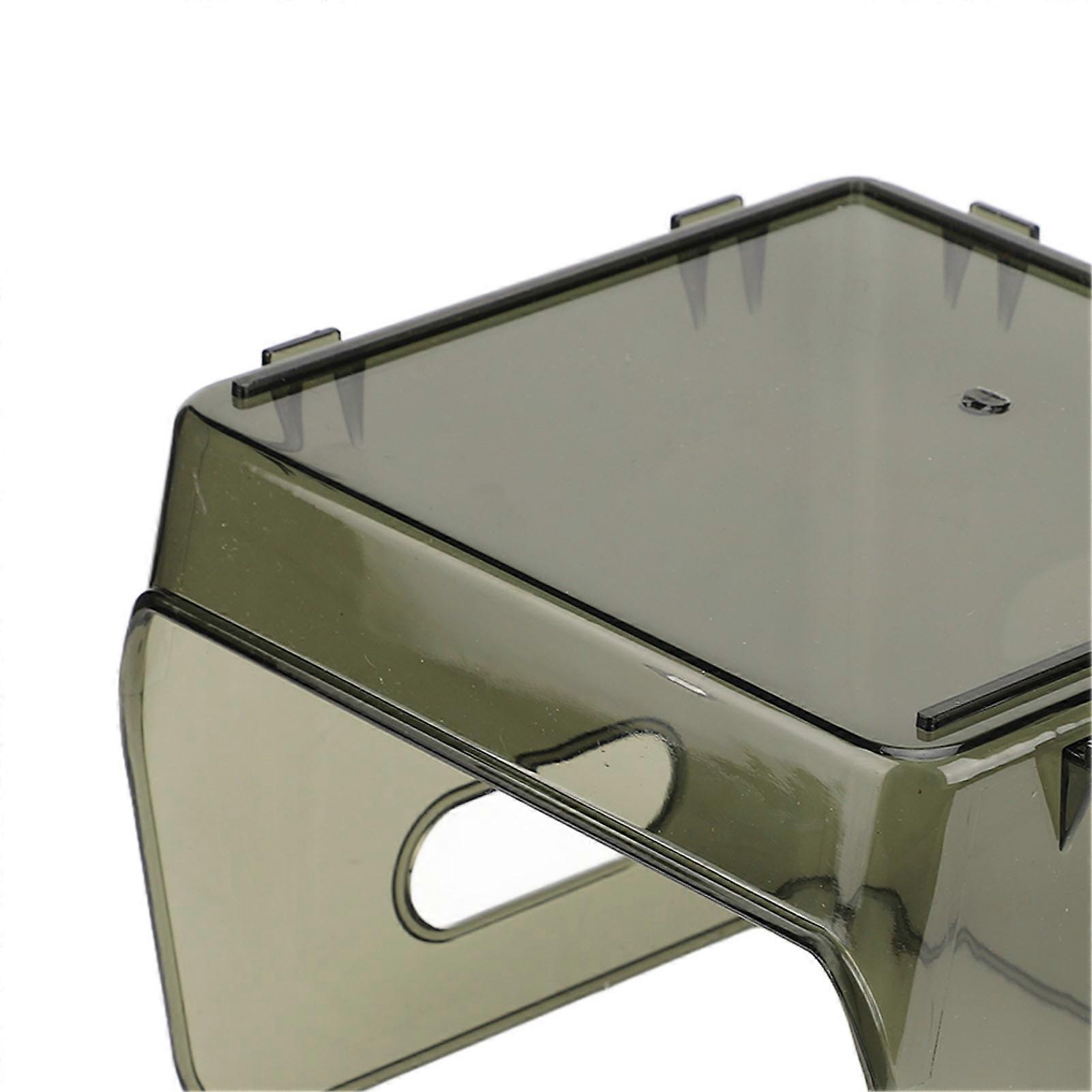 Office Storage Holder Transparent Stackable Design Waterproof Dustproof Double Handles PET Storage Container Small Transparent Green