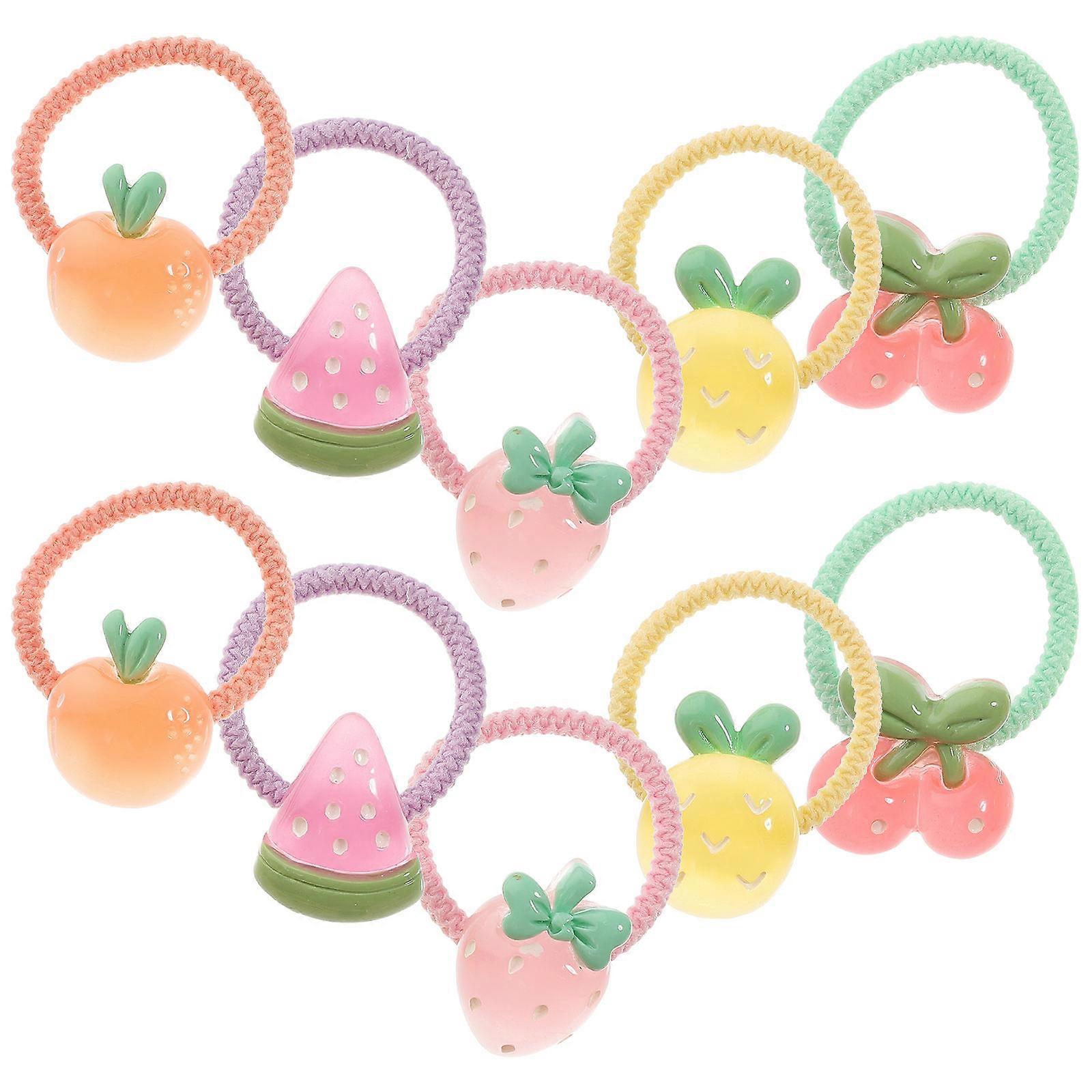 a polished product description for your **10pcs Fruit Shape Hair Ties**:
### π 10pcs Fruit Shape Hair Ties β Soft Cartoon Elastic Hair Ropes for