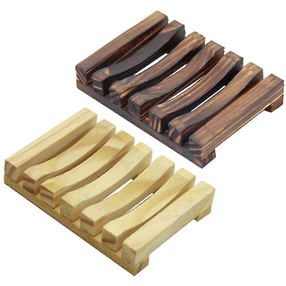 Wooden Soap Drainer Reusable Color Bathroom Decor Households 2Pack