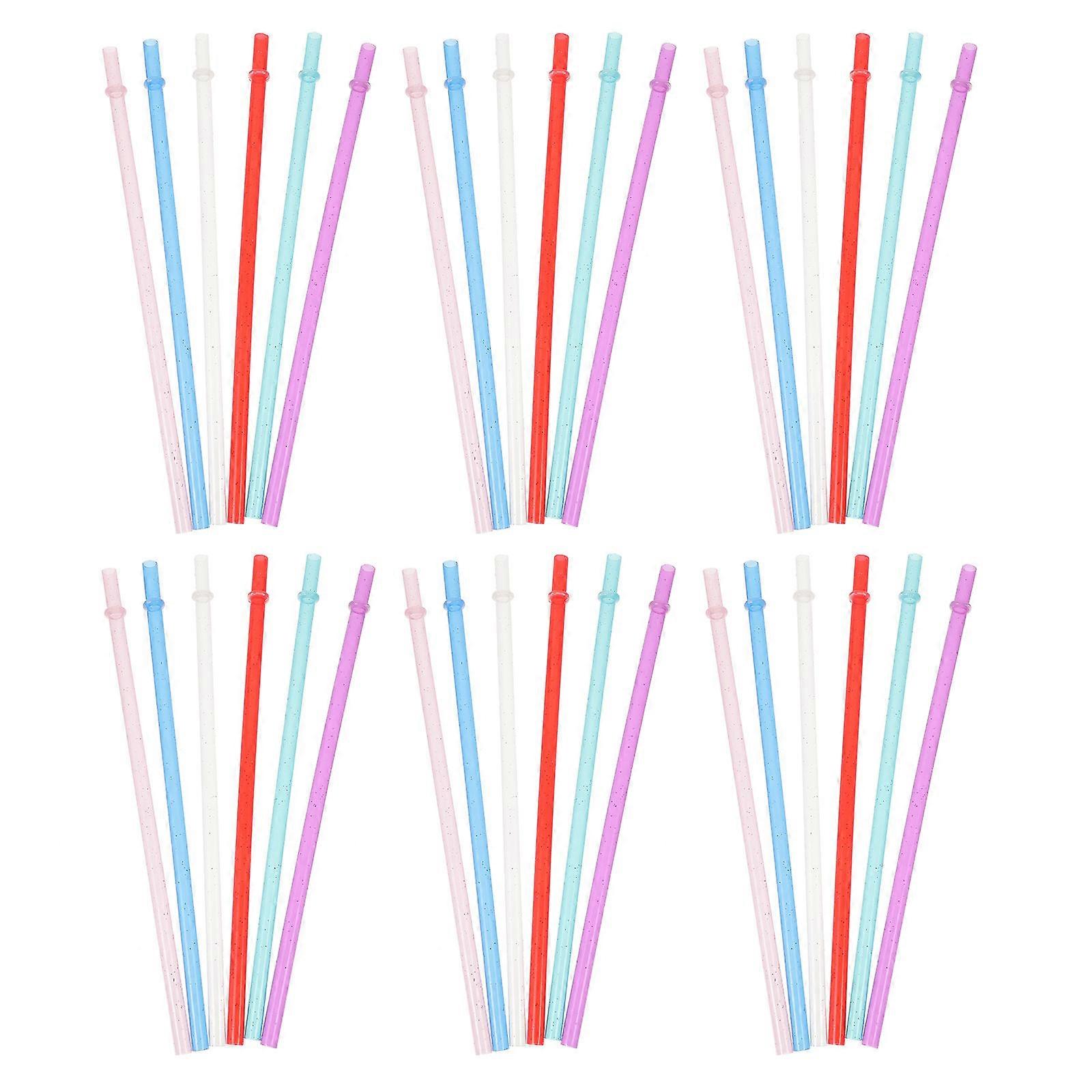 Replacement Straw Set Multipurpose Straws Easy to Clean For Car Office Barbecue Assorted Color 0.7x0.7x23cm 50Pcs