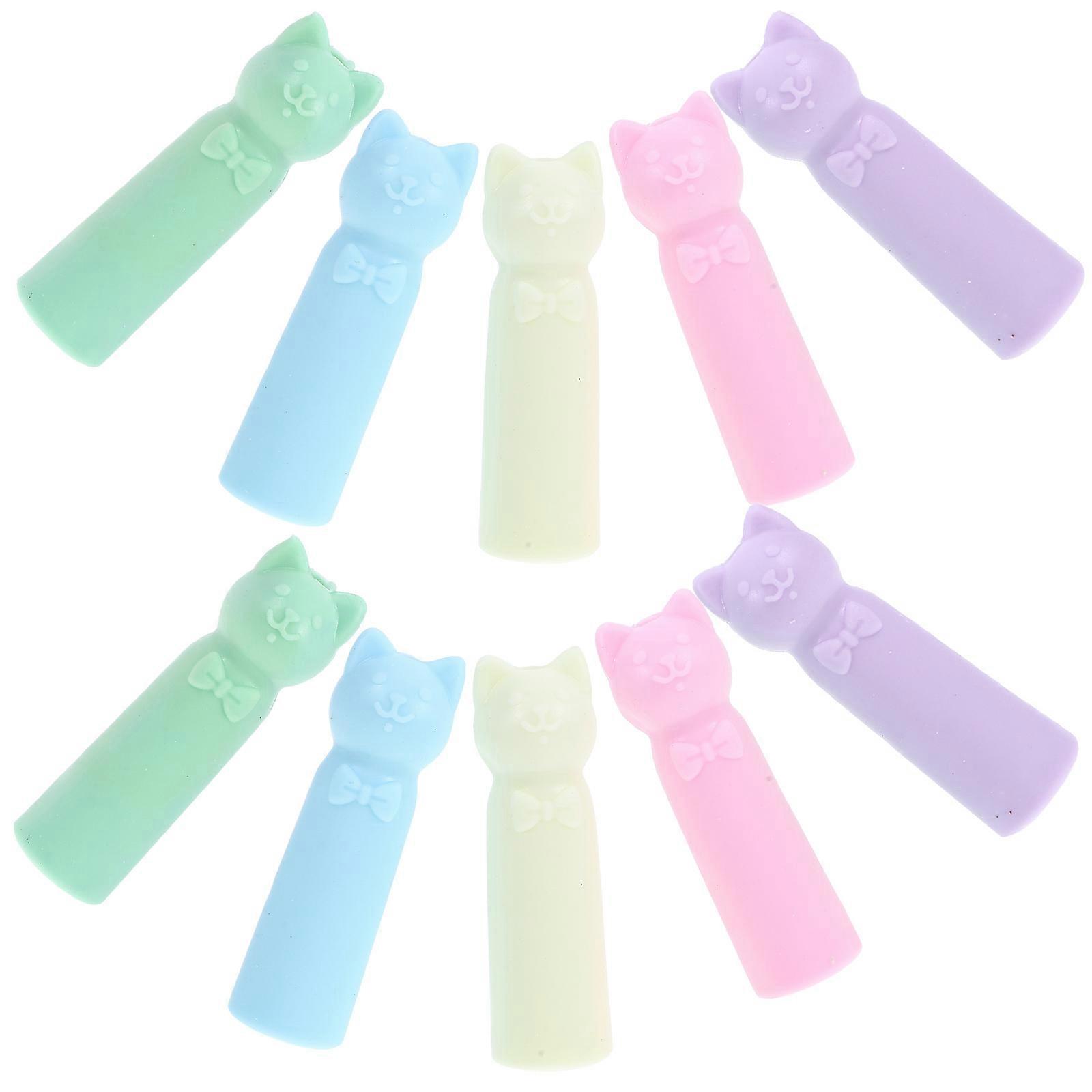 20pcs Cat Pencil Topper Cute Cartoon Pencil Caps and Extenders Plastic Pencil Tip Protectors