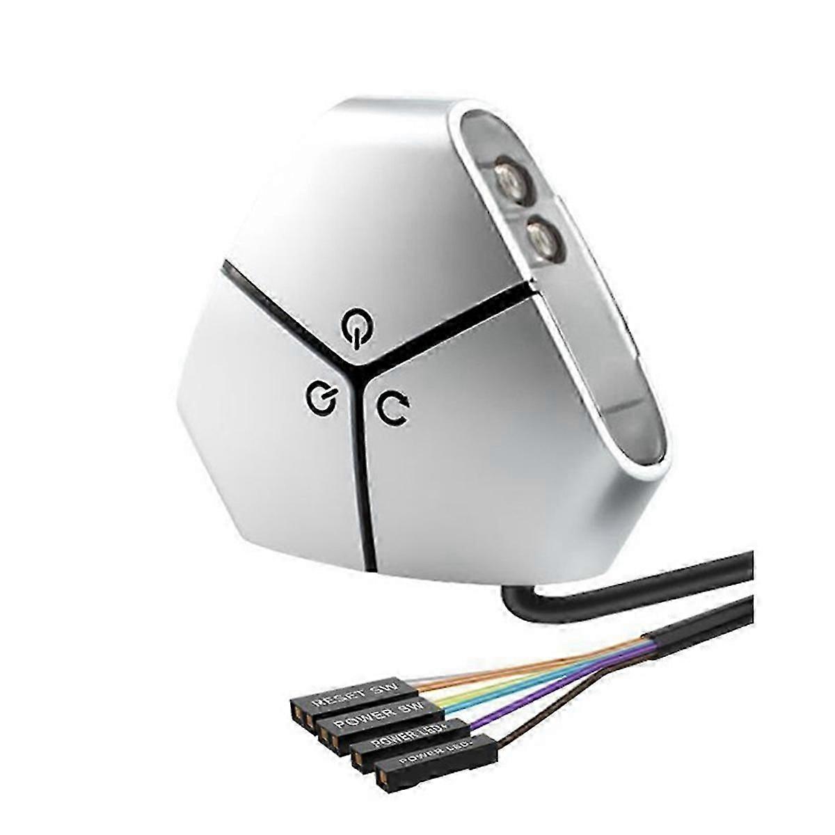 Computer Desktop Switch PC Power on/Restart Button Dual USB External Extension Power Cable on/Off Bu