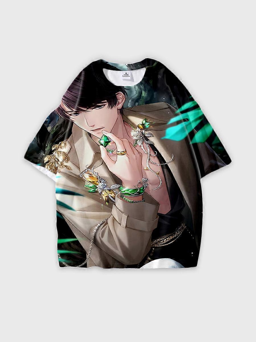 T-shirt round neck Role Pattern loose short sleeve E3633