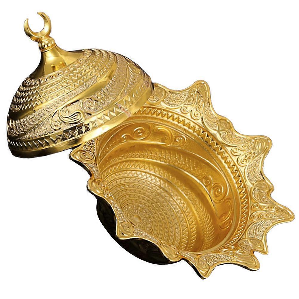 Golden Aluminum Alloy Serving Tray with Lid for Outdoor Use Lightweight and Portable 7.87"x5.91"