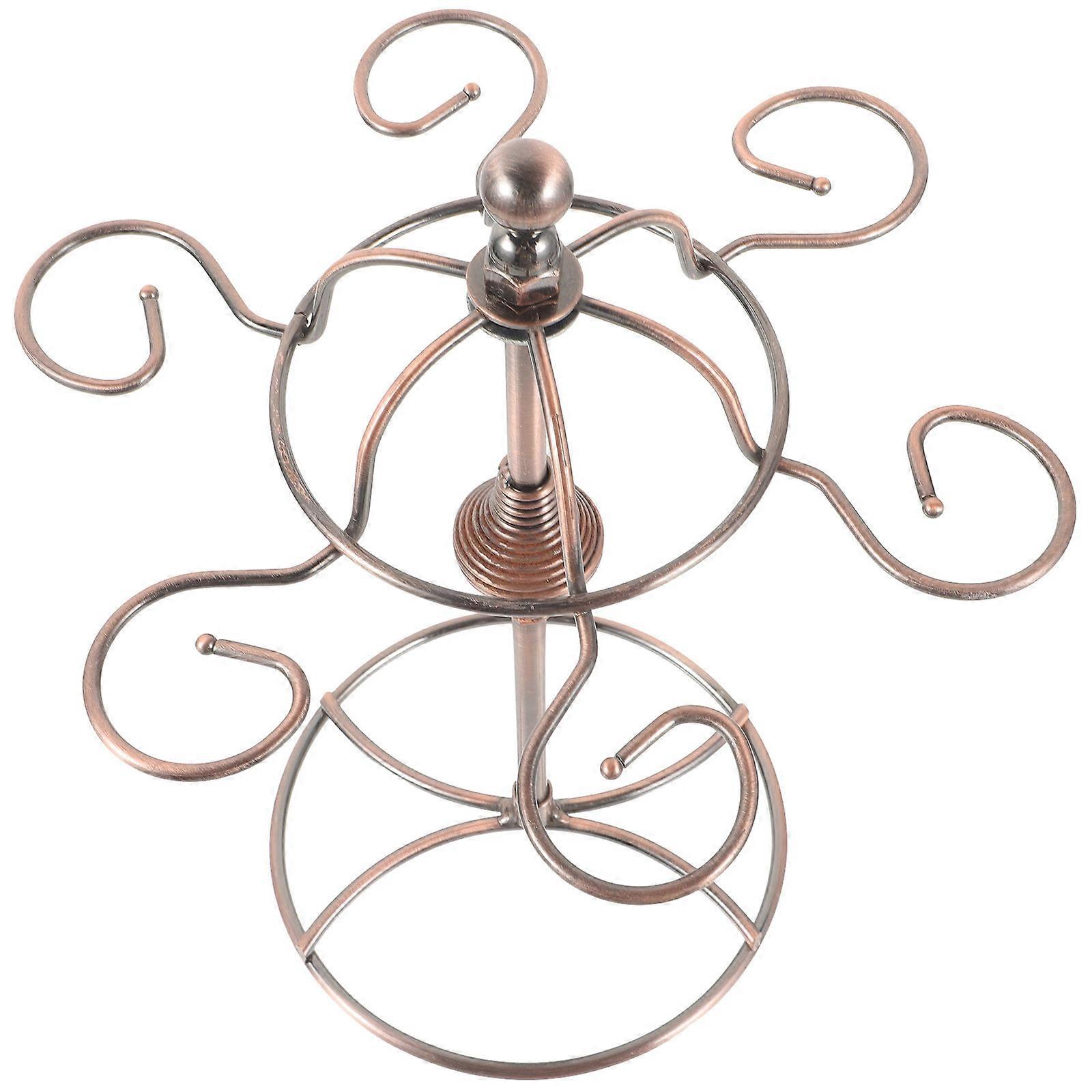 Hemoton Wine Glass Holder Vintage Hanging Goblet Rack Tabletop Upside Down Cup Holder 1 Set