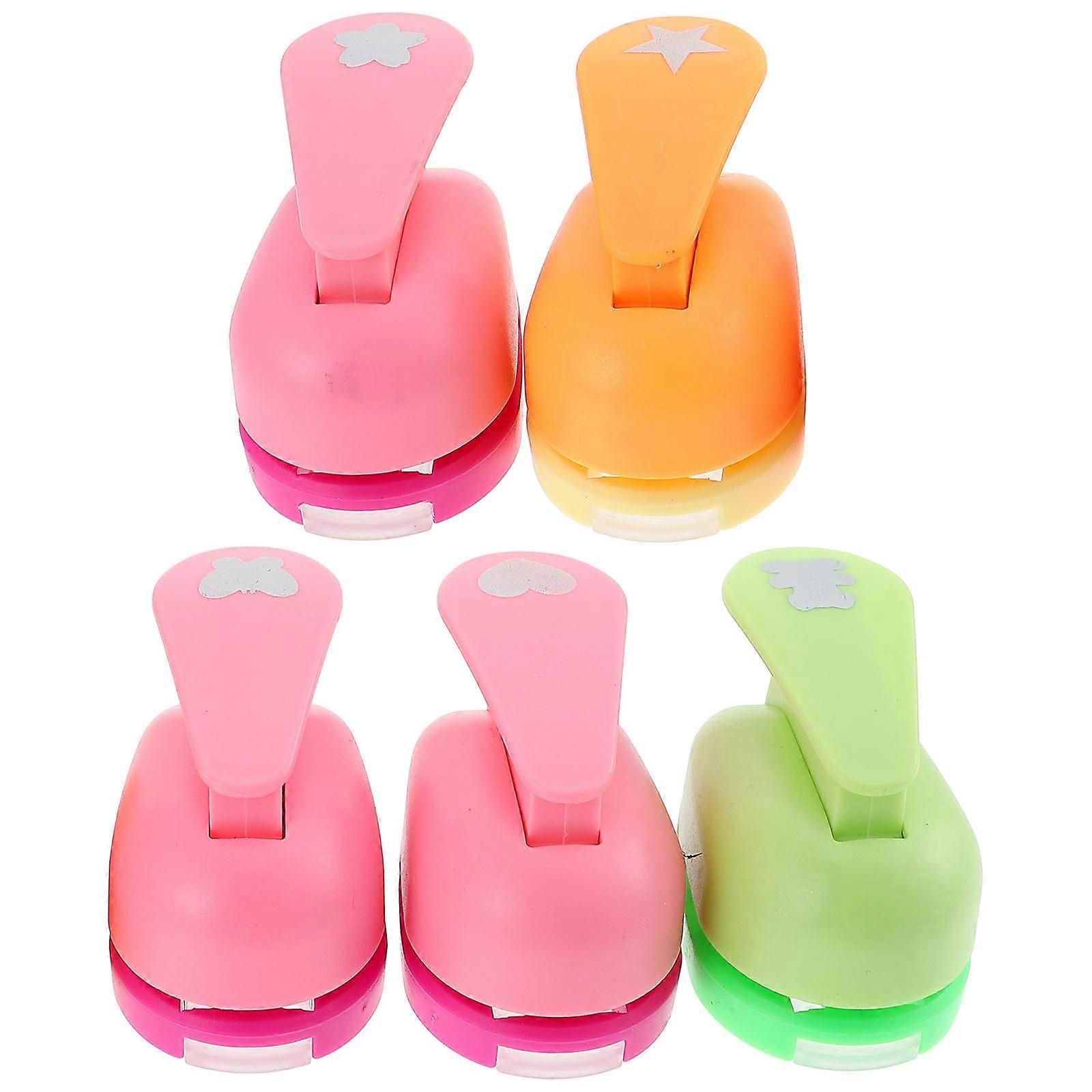 5pcs Portable DIY Craft Punchers Labor Saving Cartoon Paper Hole Punchers for Scrapbooking, Card Making, and Handmade Art Supplies Easy to Use