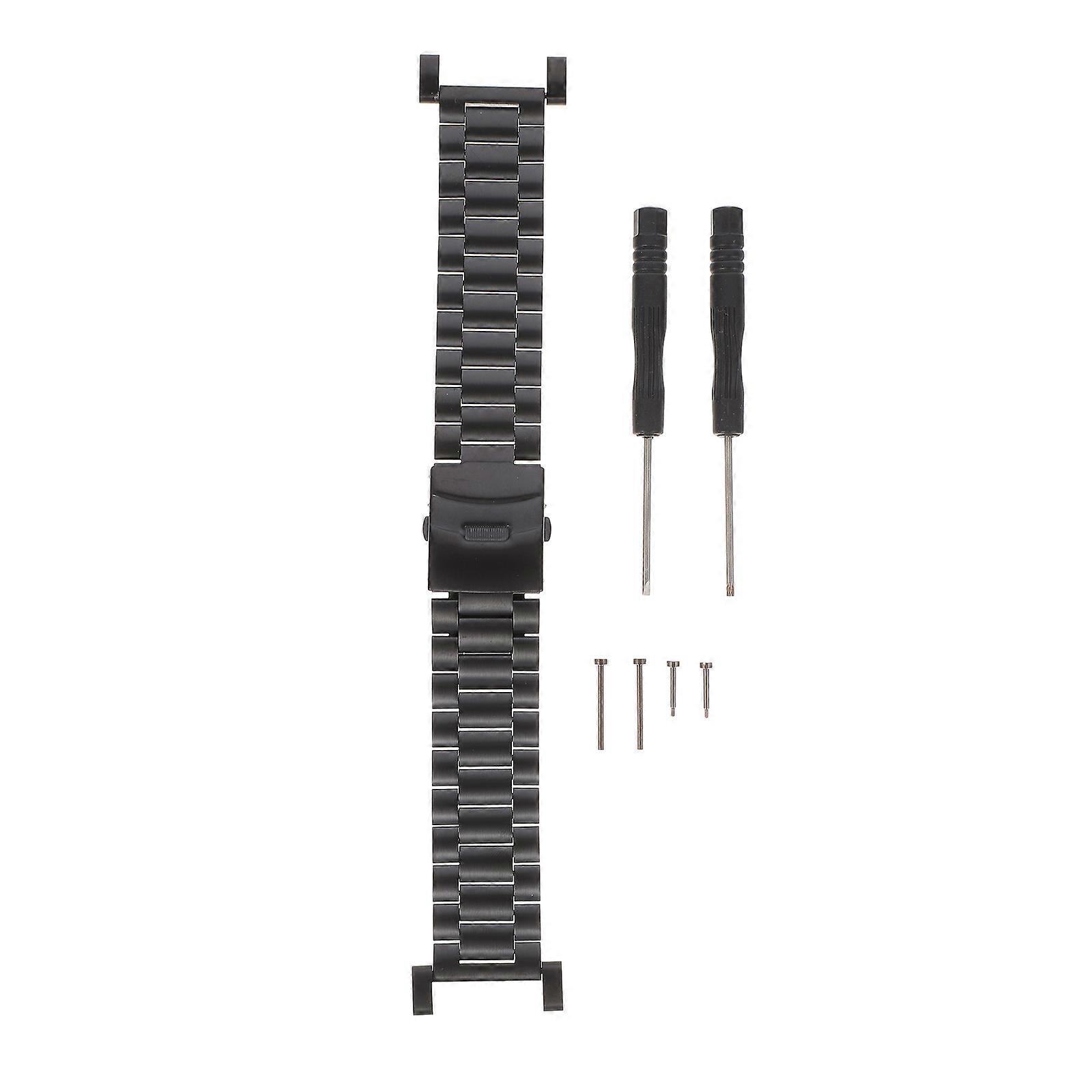 Stainless Steel Watch Strap Expansion Band 1 Set Watch Replacement Compatible for Core Black