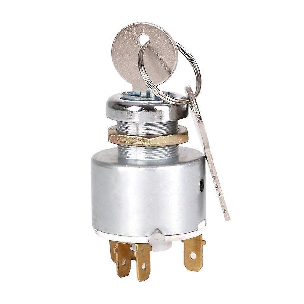 Ignition Switch Universal 12V Car 5-Position Replacement With 2 Keys For Tractors And Land Vehicles On Off Start Controls