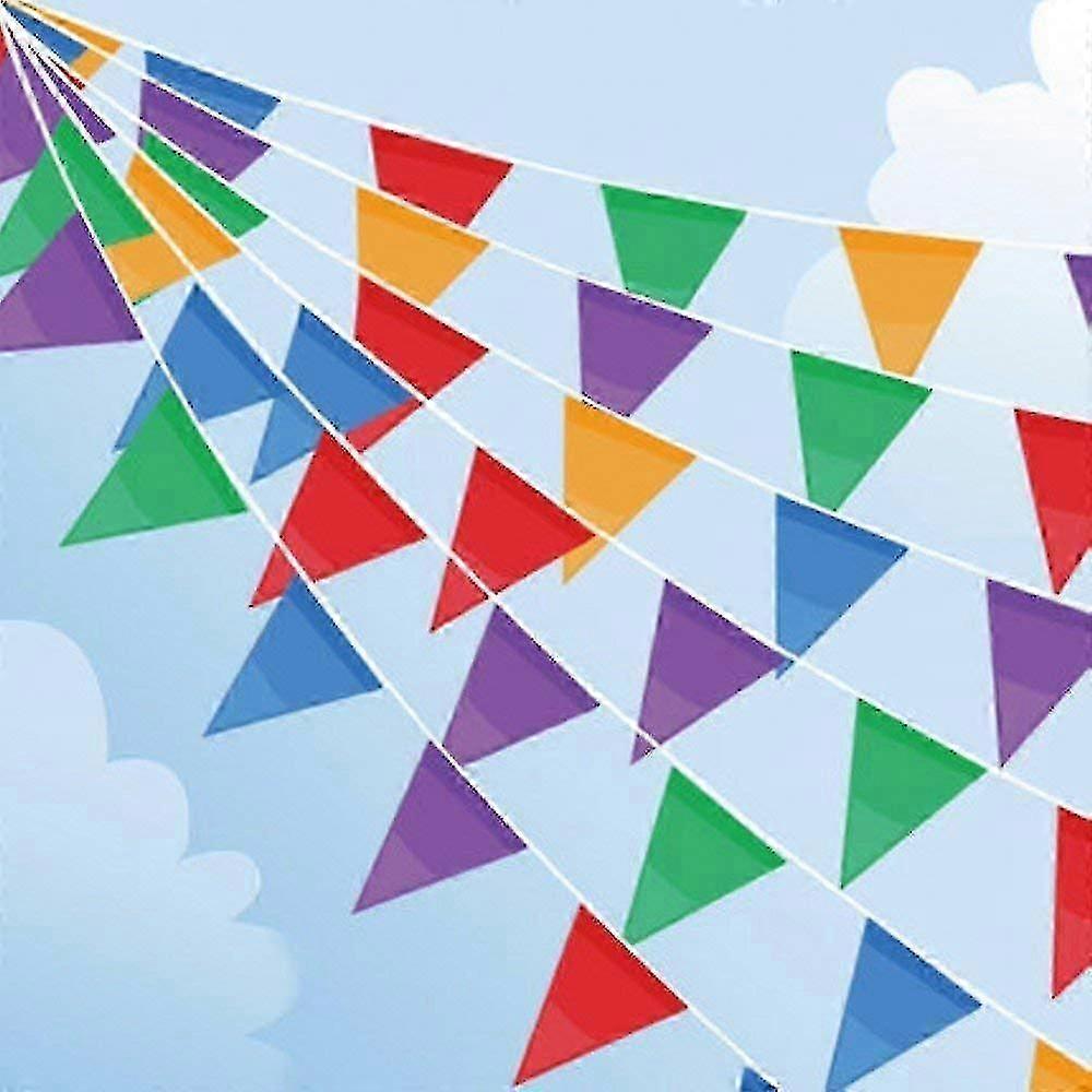 100m Bunting Banner, πολύχρωμα πανό σημαιών με τις σημαίες τριγώνου 200 τεμ, νάυλον πανό Bunting υφάσματος για τα γενέθλια, το γάμο, την υπαίθρια, την εσωτερική δραστηριότητα