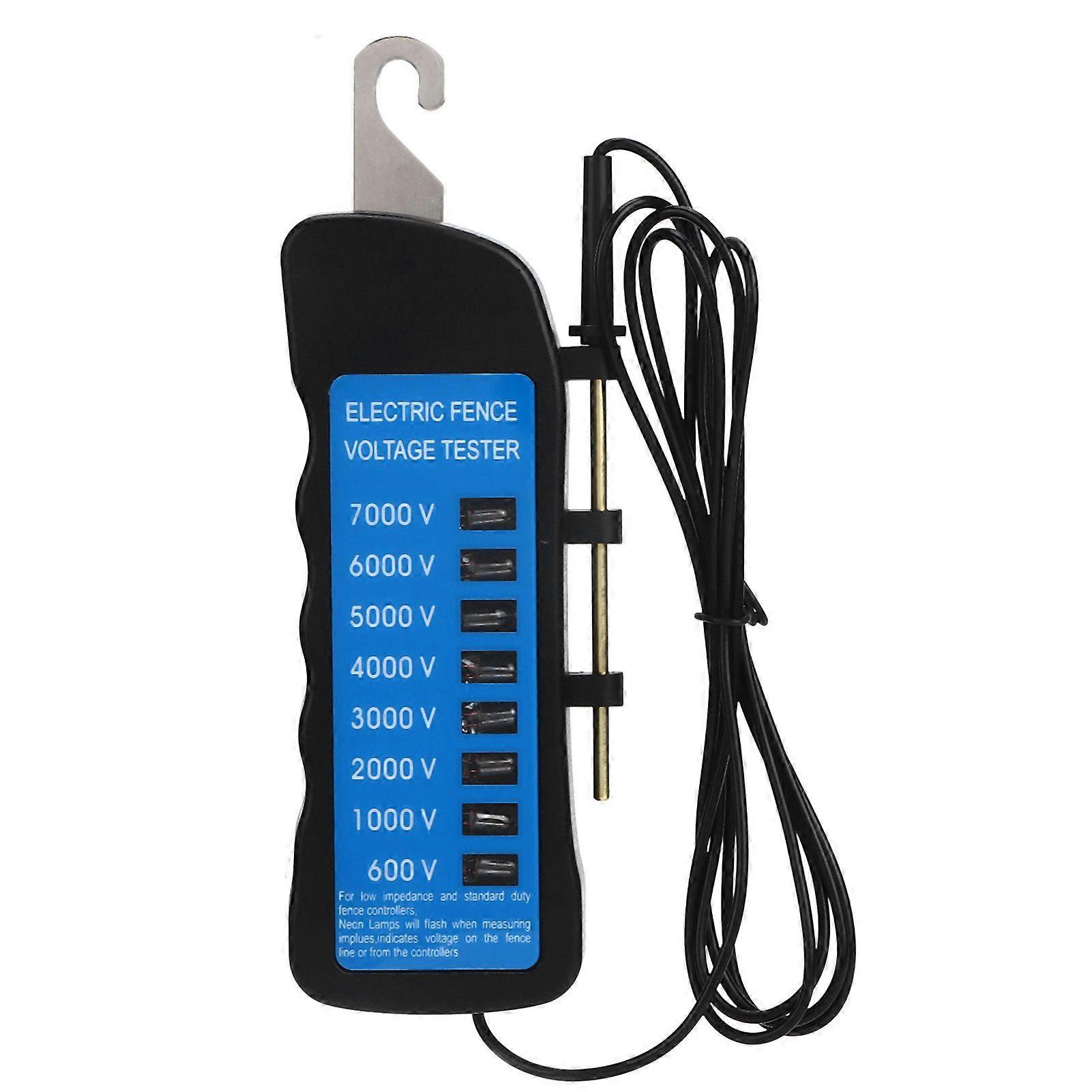 Elektrisk gjerdetester Multi Light Voltage Detection Bærbar for Farm Supply Fekting ABS 7000V