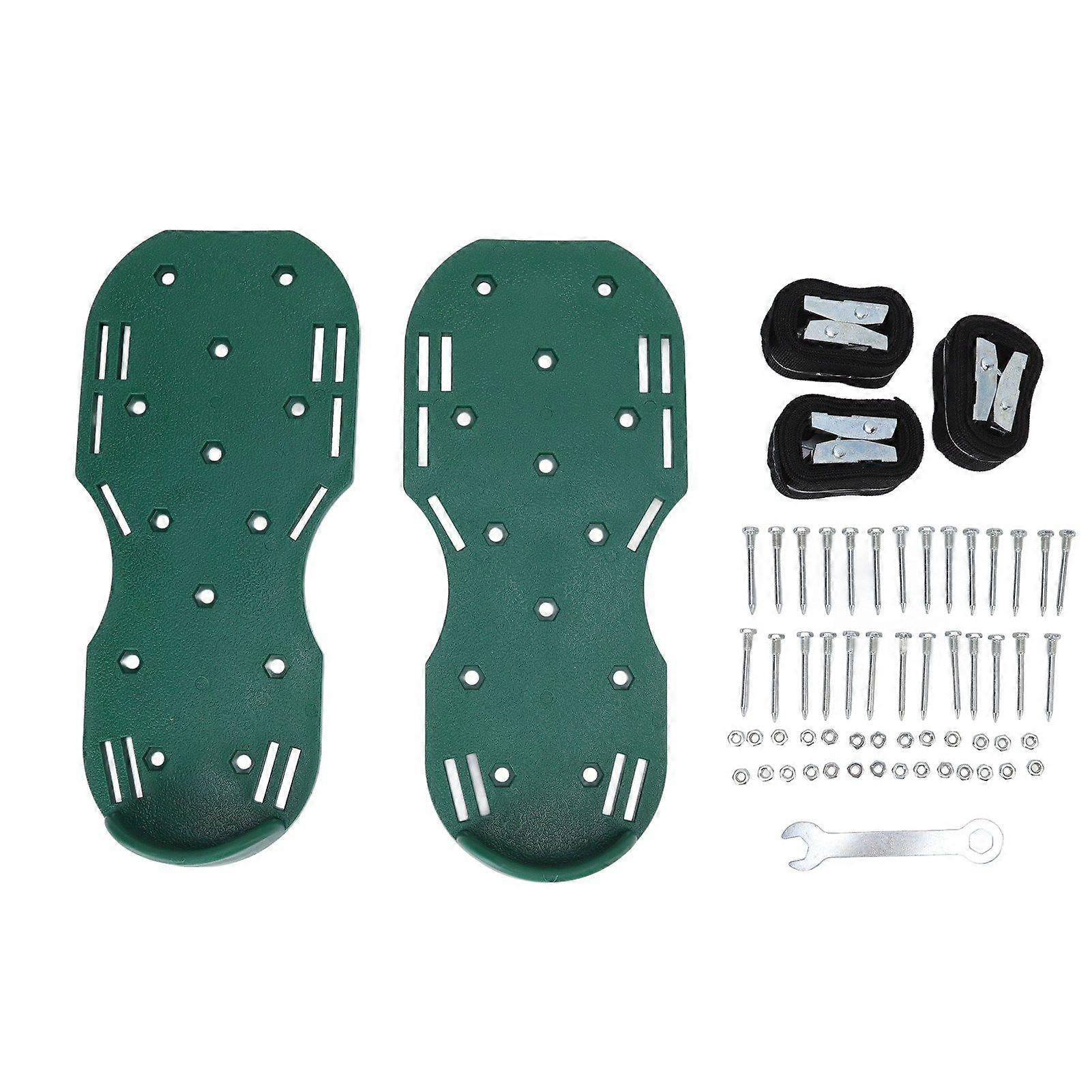 נעלי מפחיד דשא ידני הליכה דשא Aerator דשא נעלי ספייק עם רצועת אבזם מתכת לגינון ירוק