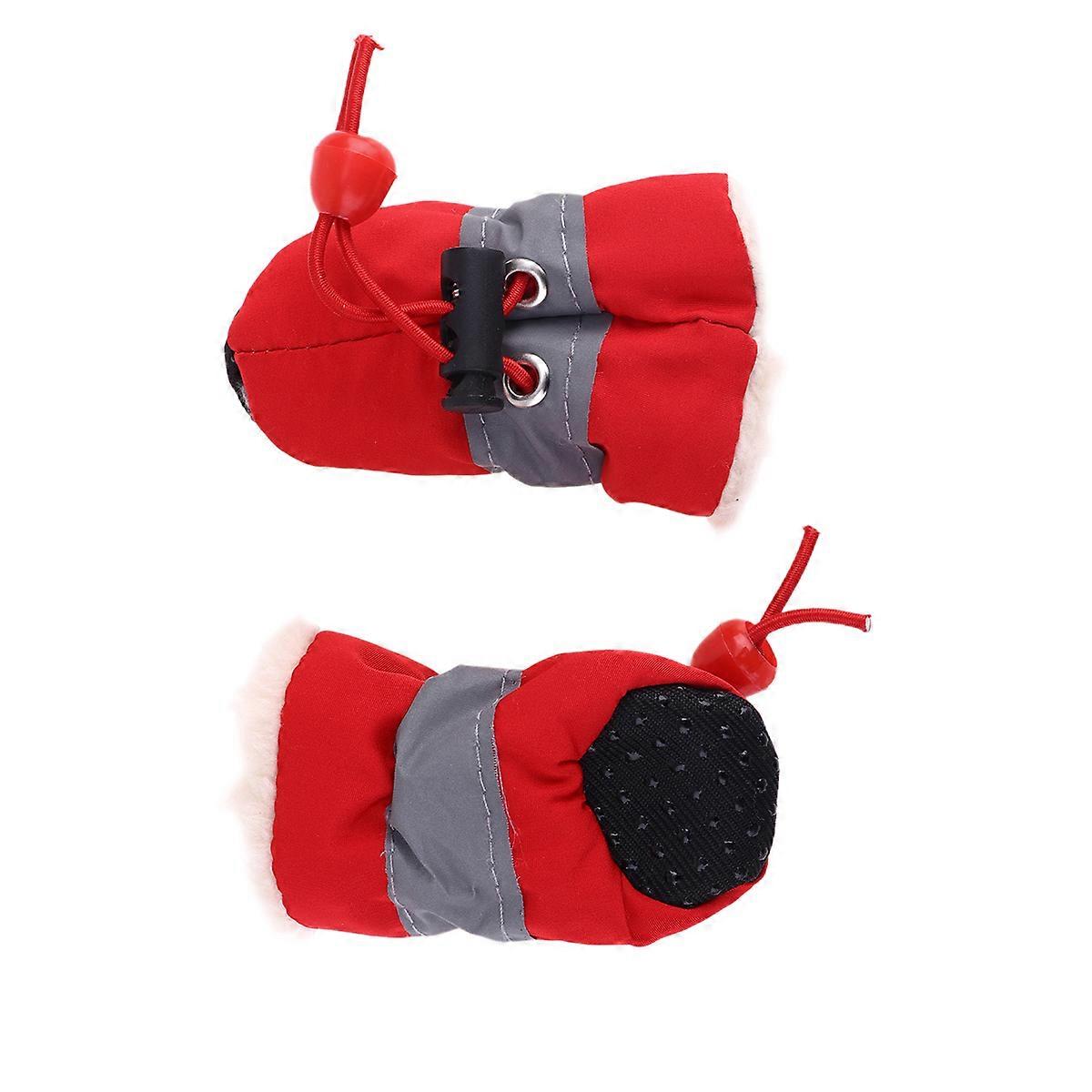 Durable Dog Foot Covers Waterproof Suitable For Outdoor Walks Red Size 2 Featuring Anti-skid Function 1 Set