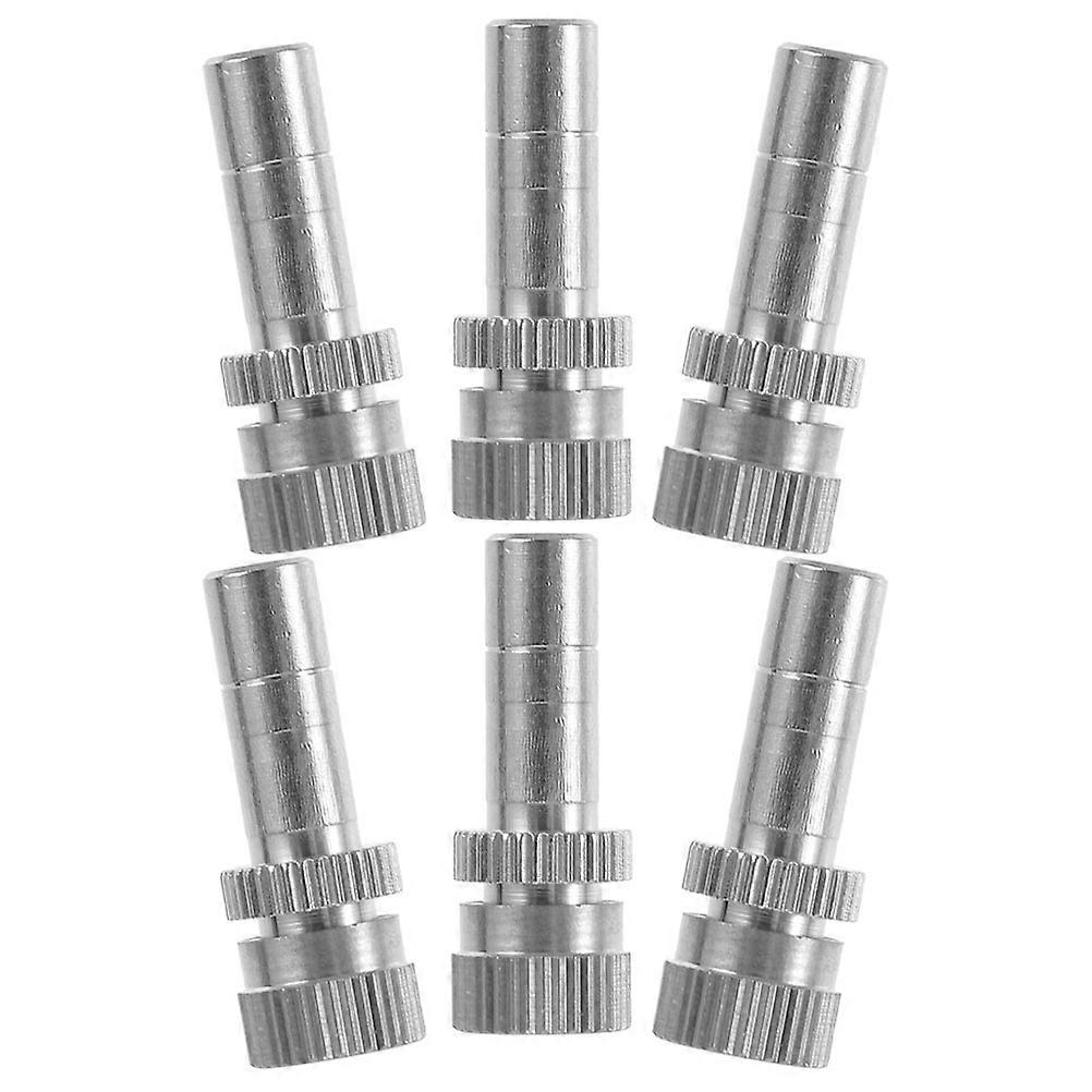 Misting Nozzle Attachment Air Atomization Nozzle Garden Hose Accessory Silver 6Pcs Dust Removal Agricultural Irrigation