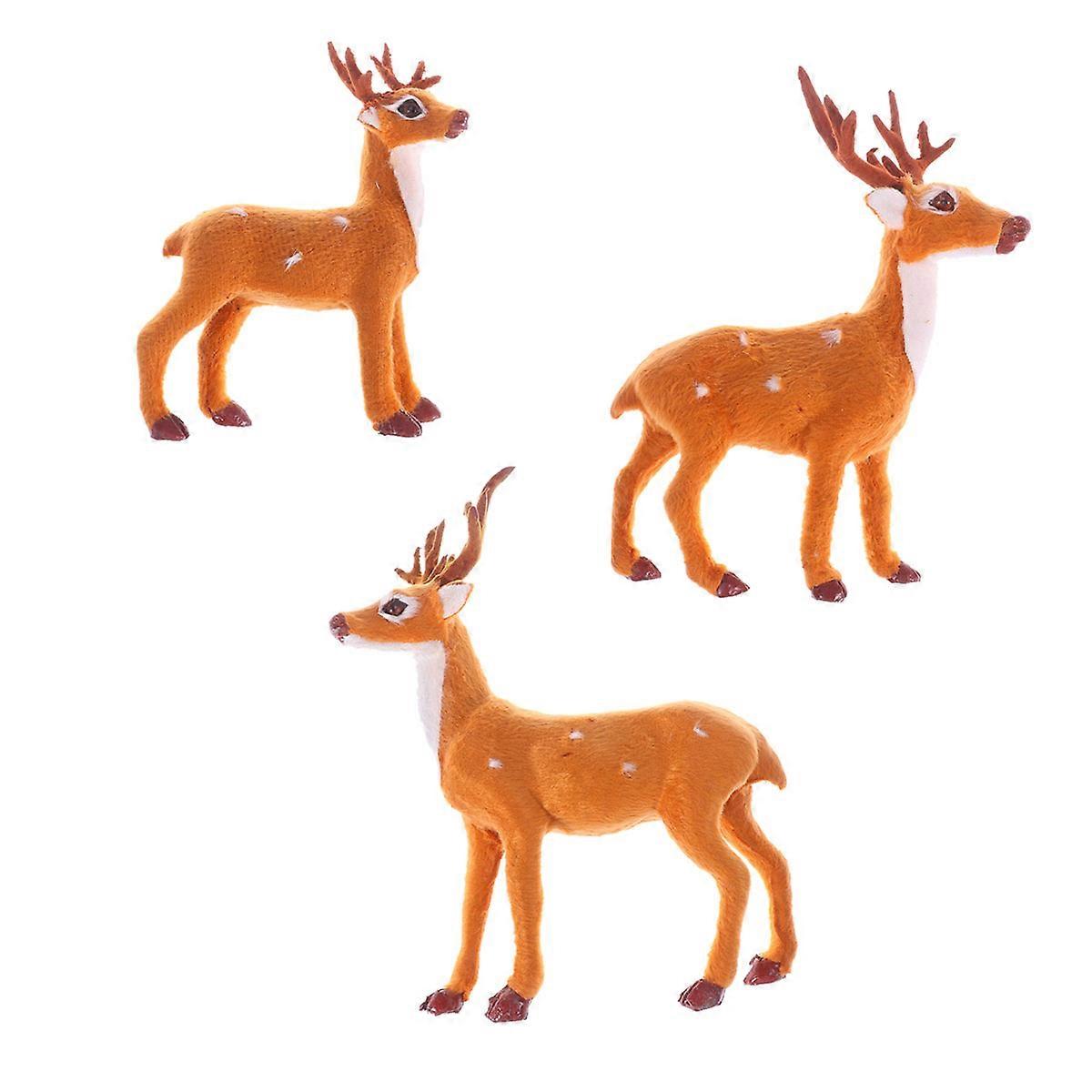 Sika hjort julepynt til pynt 3 stk. stoffsimulering