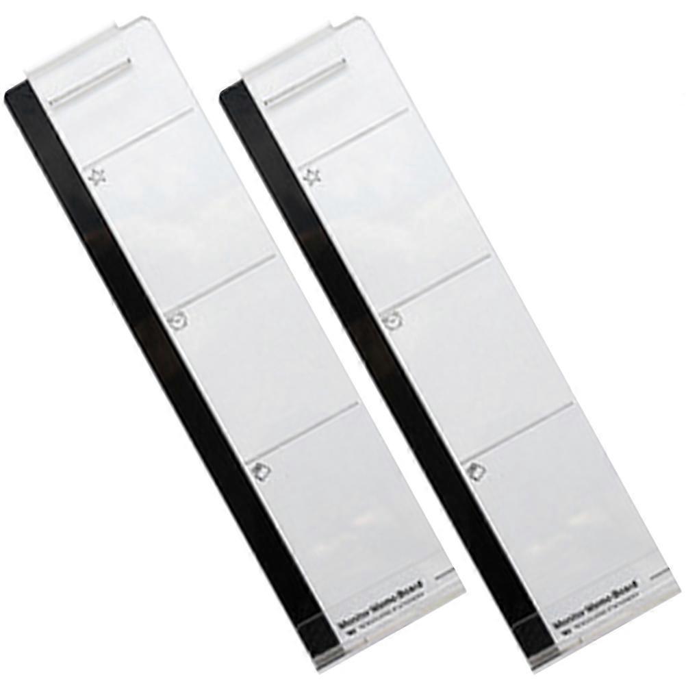 2Pcs Acrylic Clips For Computer Monitors Clear Memo Board Design Perfect For Meeting Reminders